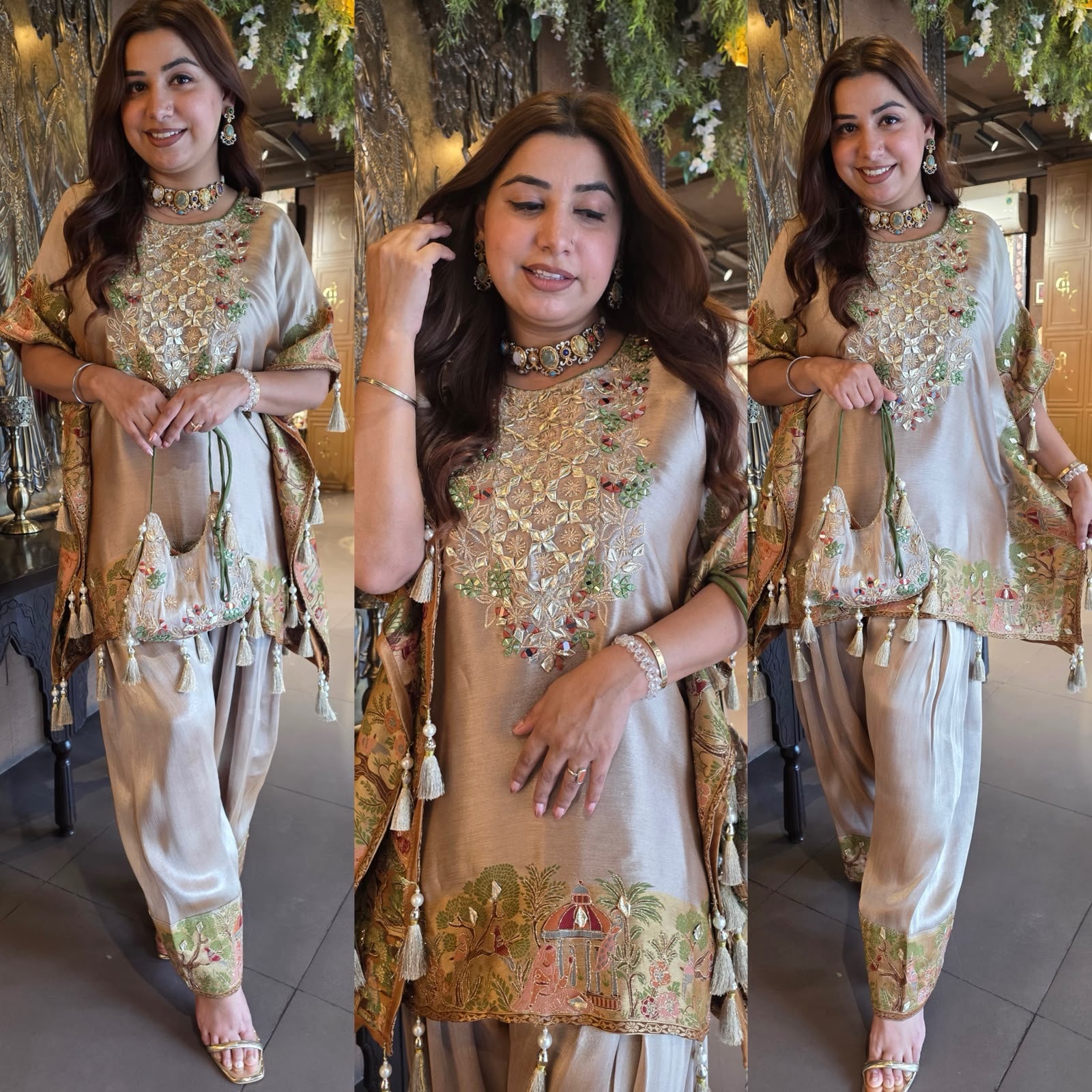 DESIGNER KAAFTAN SET WITH PURSE