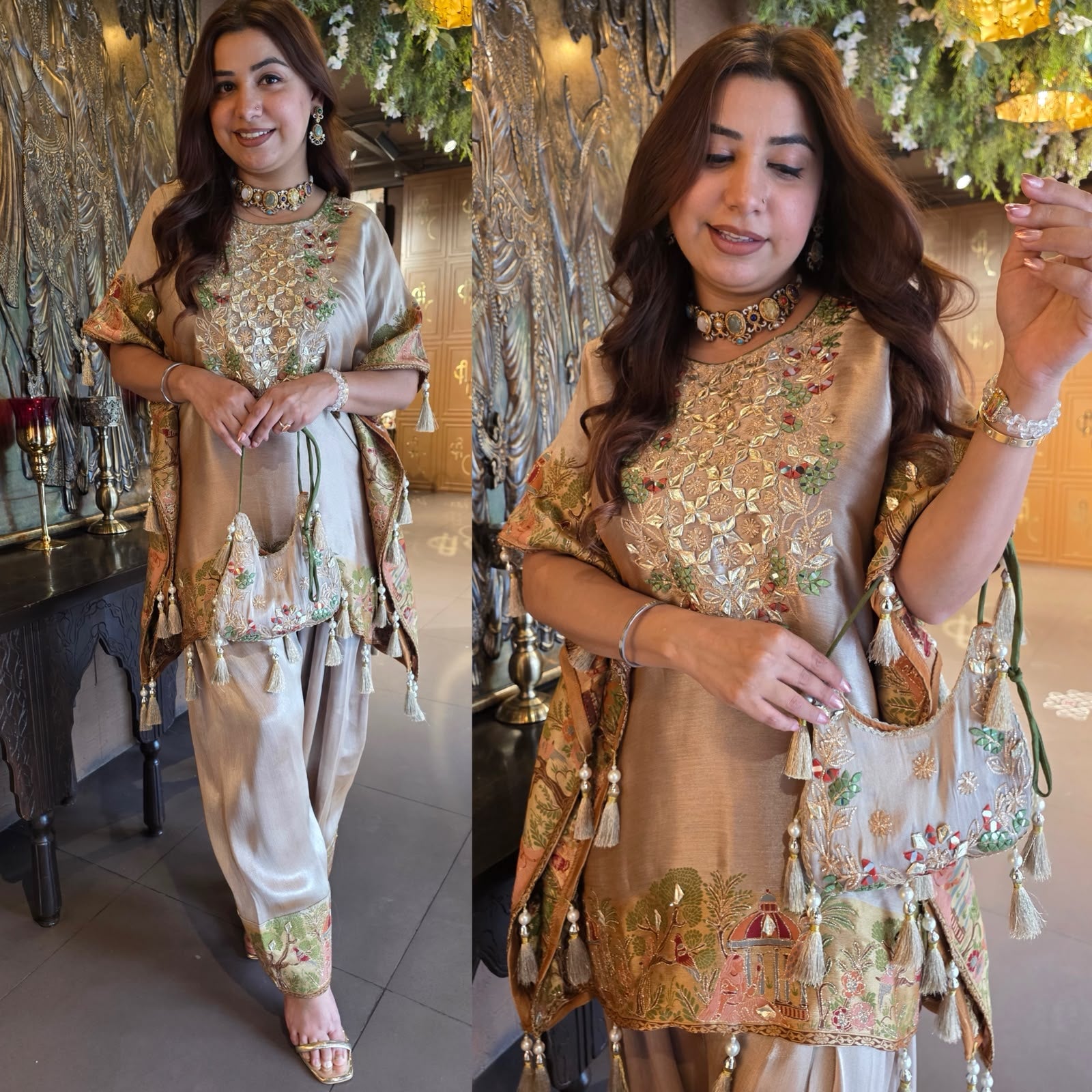 DESIGNER KAAFTAN SET WITH PURSE