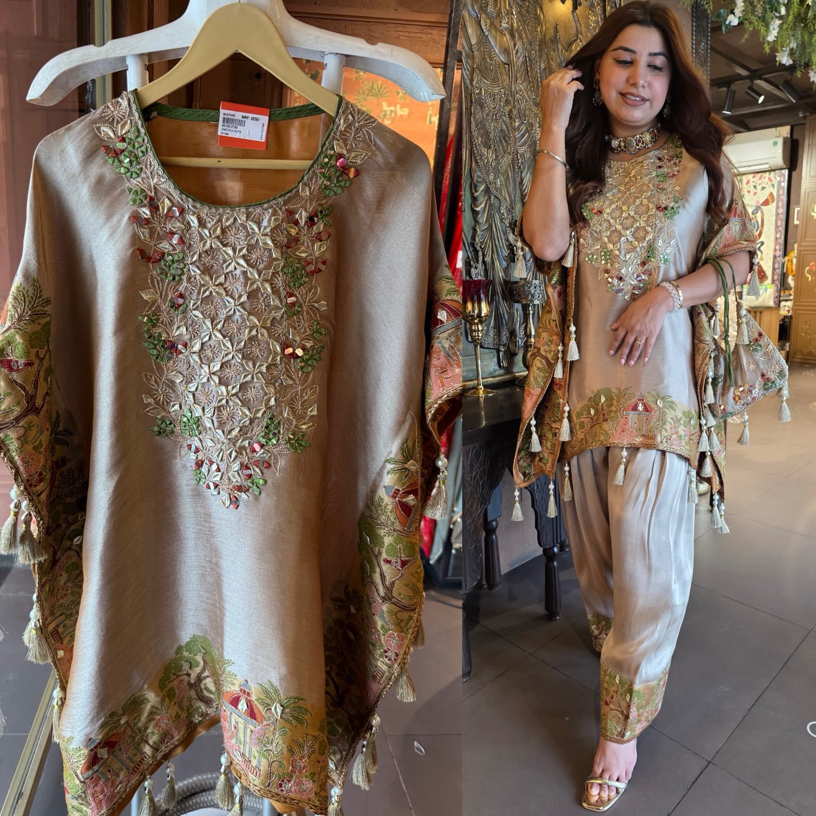 DESIGNER KAAFTAN SET WITH PURSE