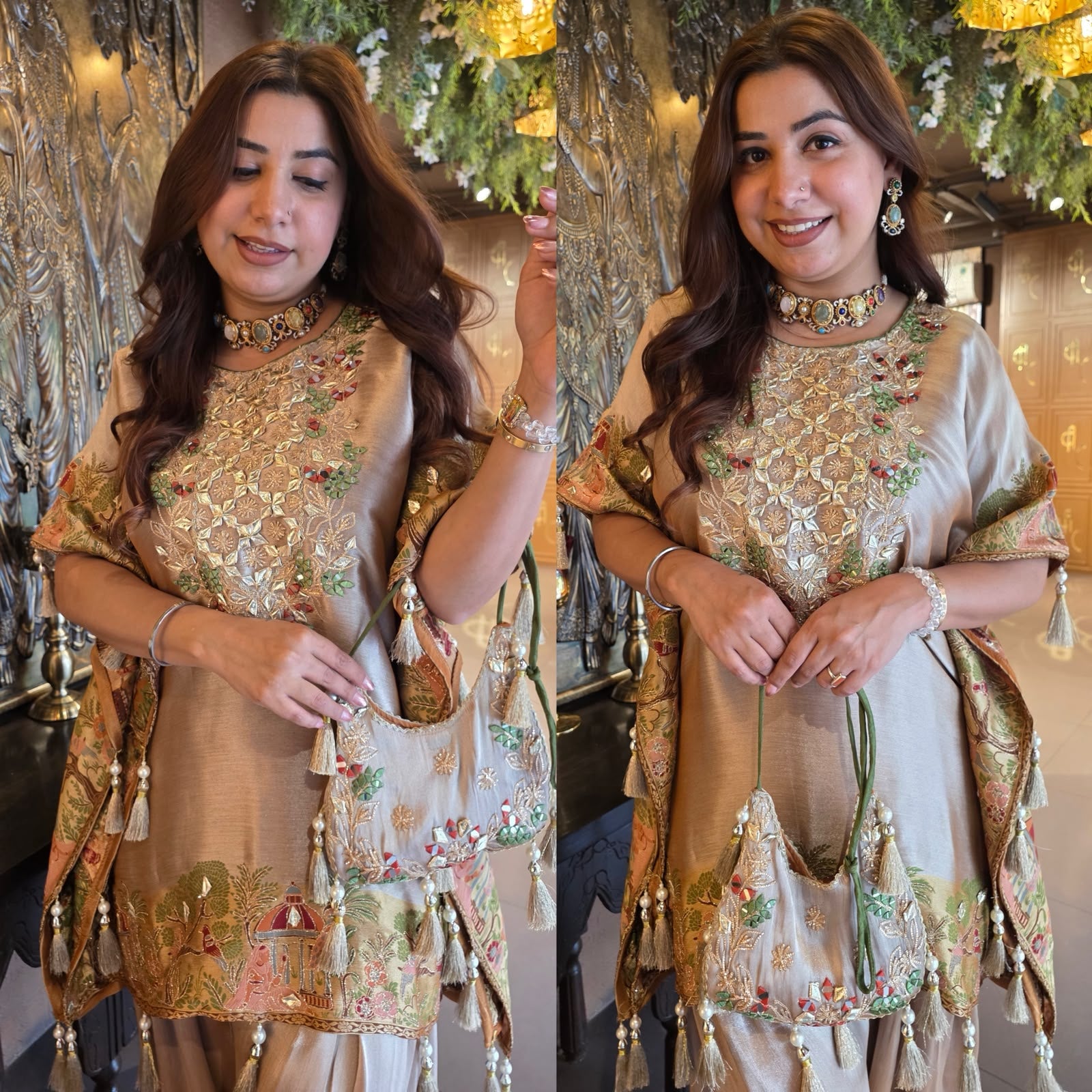 DESIGNER KAAFTAN SET WITH PURSE