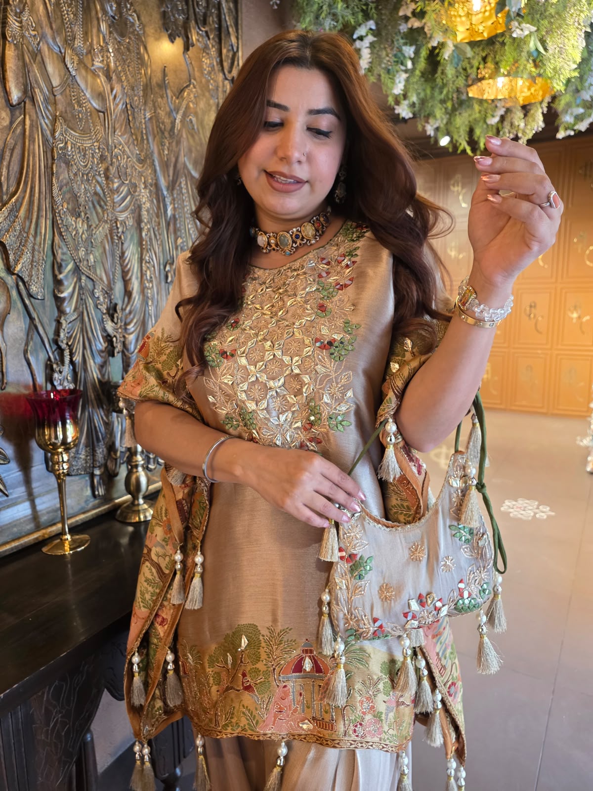 DESIGNER KAAFTAN SET WITH PURSE