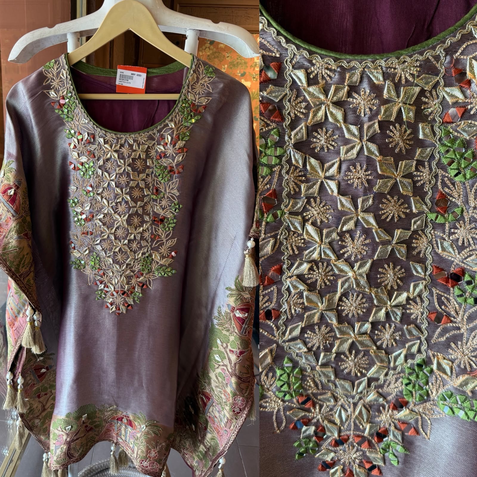 DESIGNER KAAFTAN SET WITH PURSE