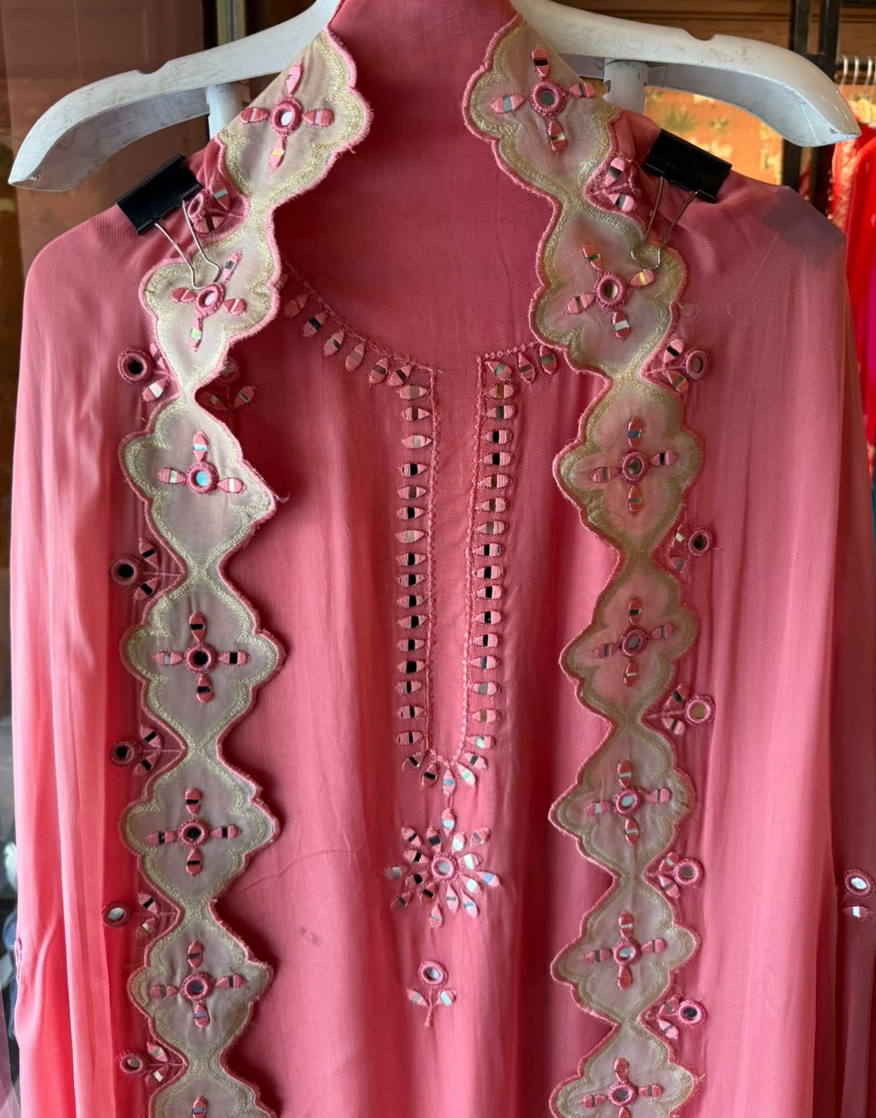 Designer appliqué Mirror cutwork Suit