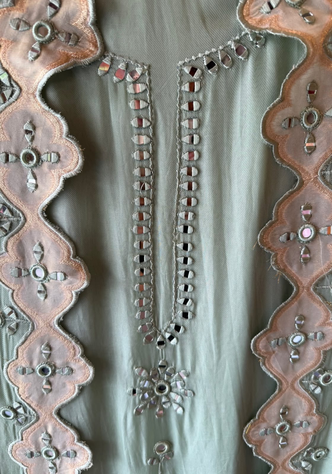 Designer appliqué Mirror cutwork Suit