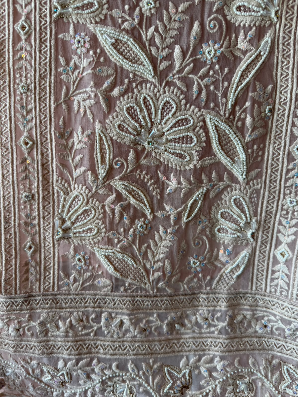 Elegant pastel Embroidered Lakhnavi Suit