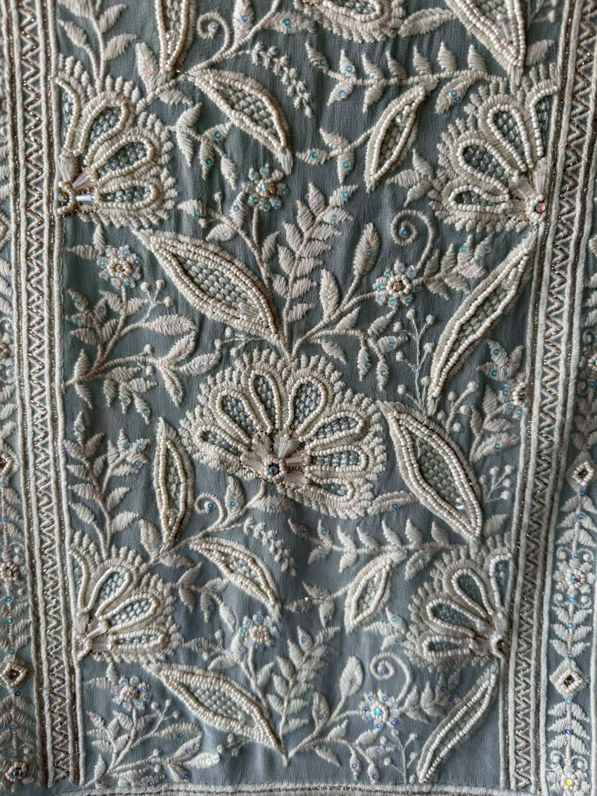 Elegant pastel Embroidered Lakhnavi Suit