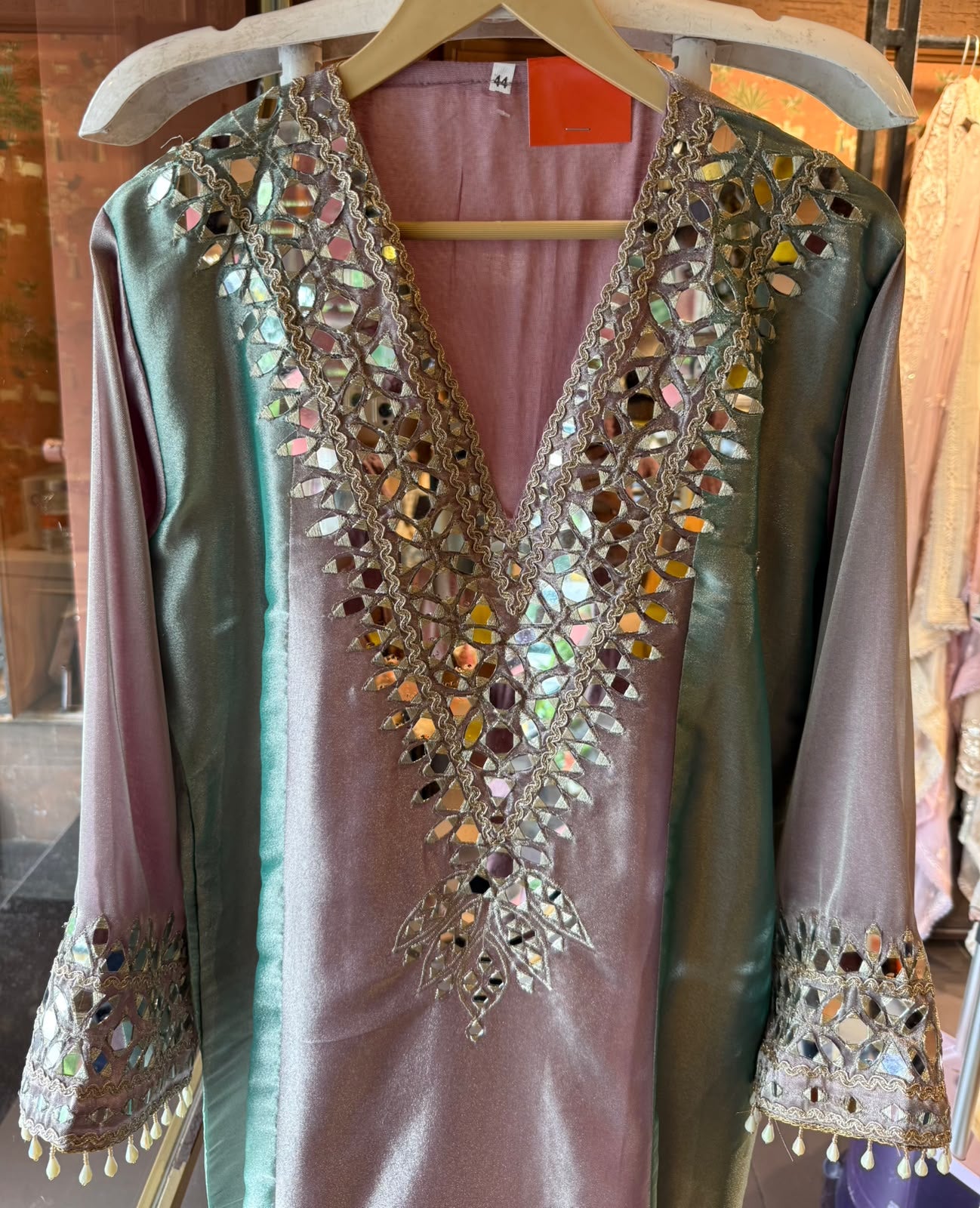 Mirror Work Festive Long dress Set