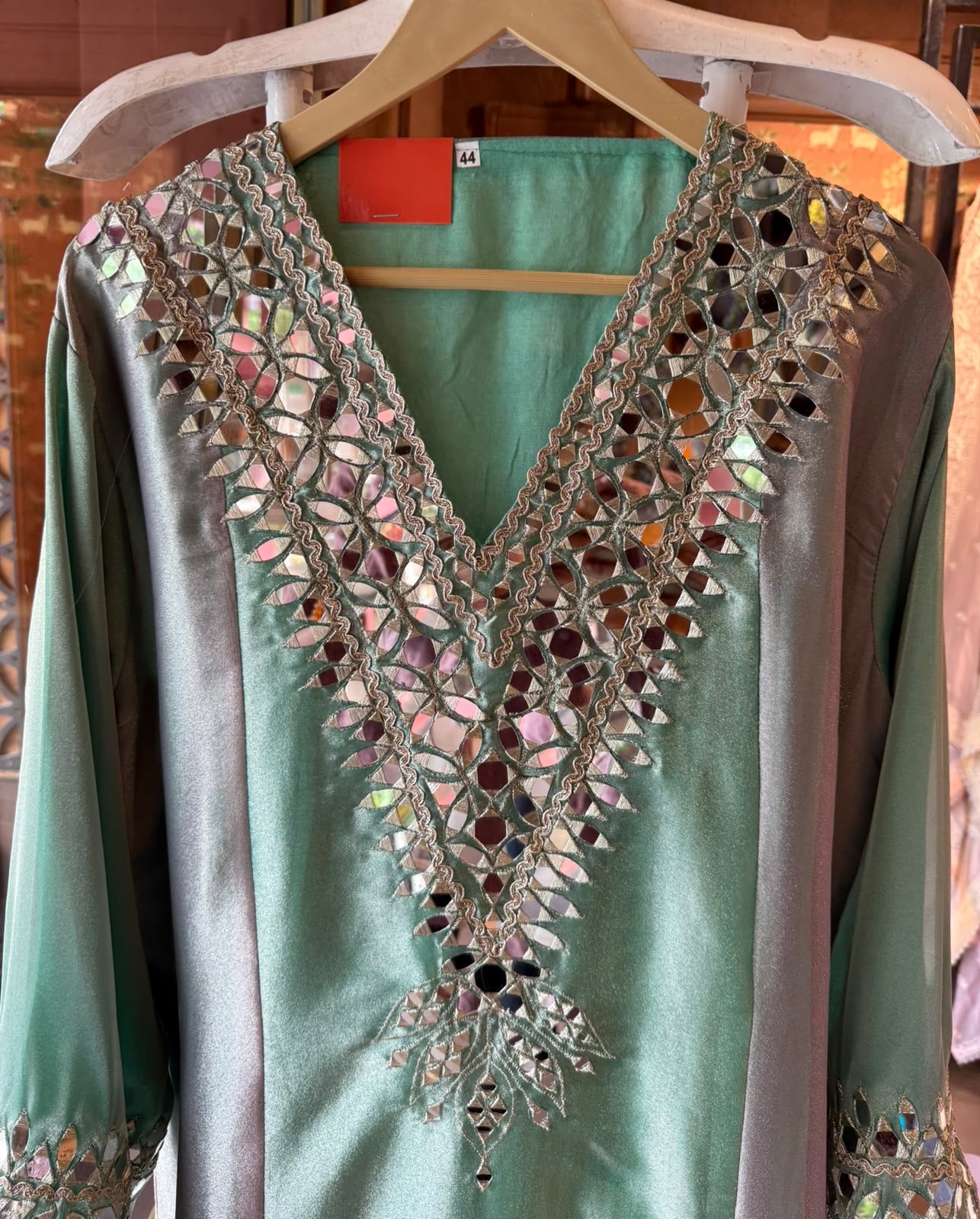 Mirror Work Festive Long dress Set