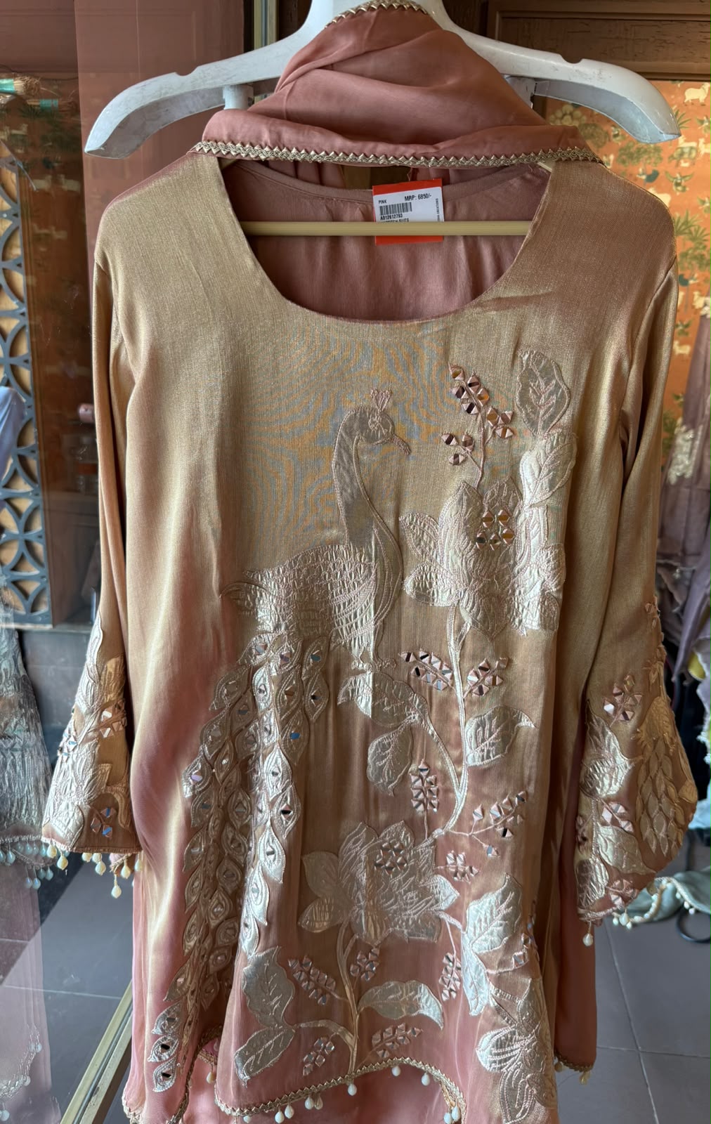 Peacock Embroidered Suit Set