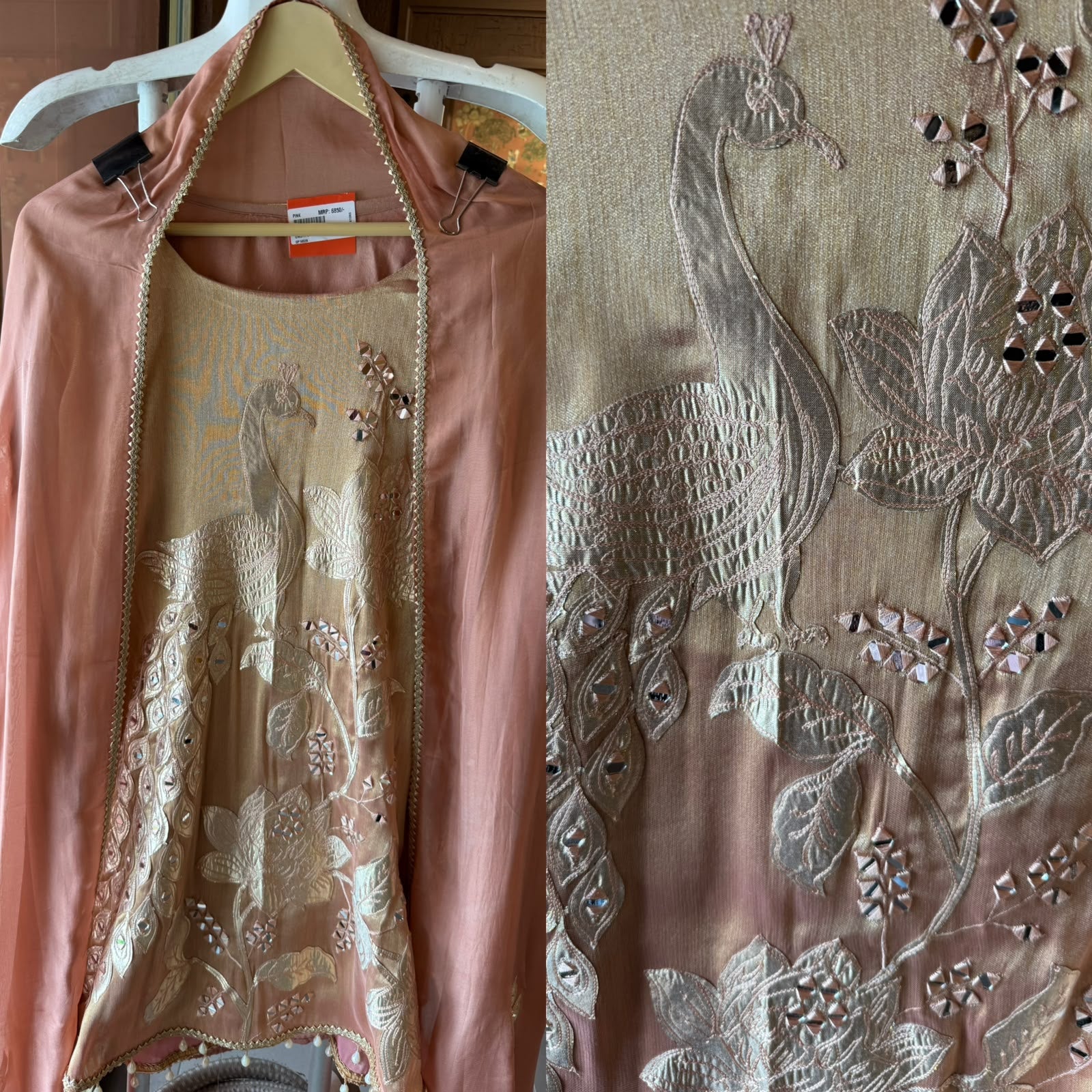 Peacock Embroidered Suit Set