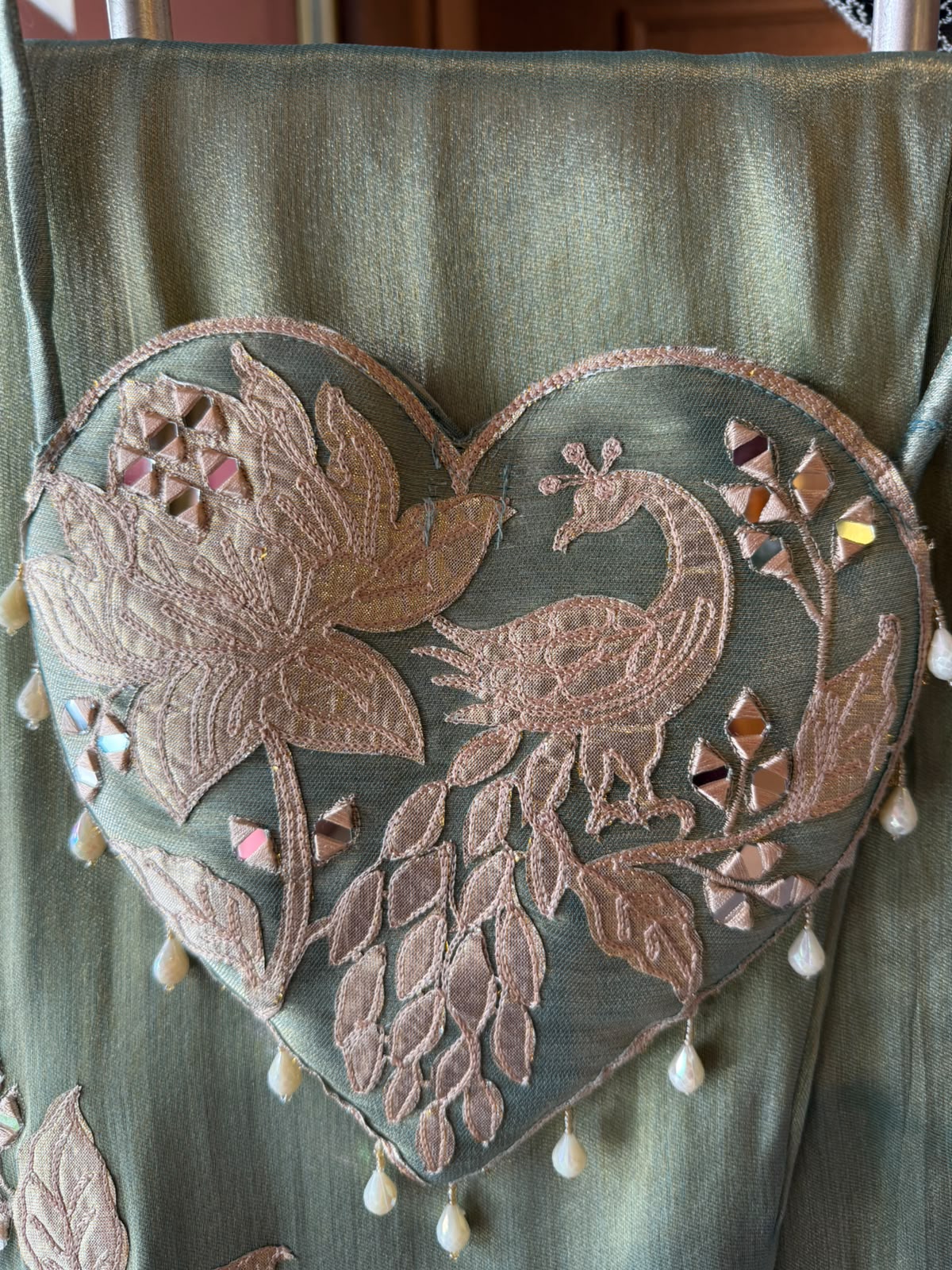 Peacock Embroidered Suit Set