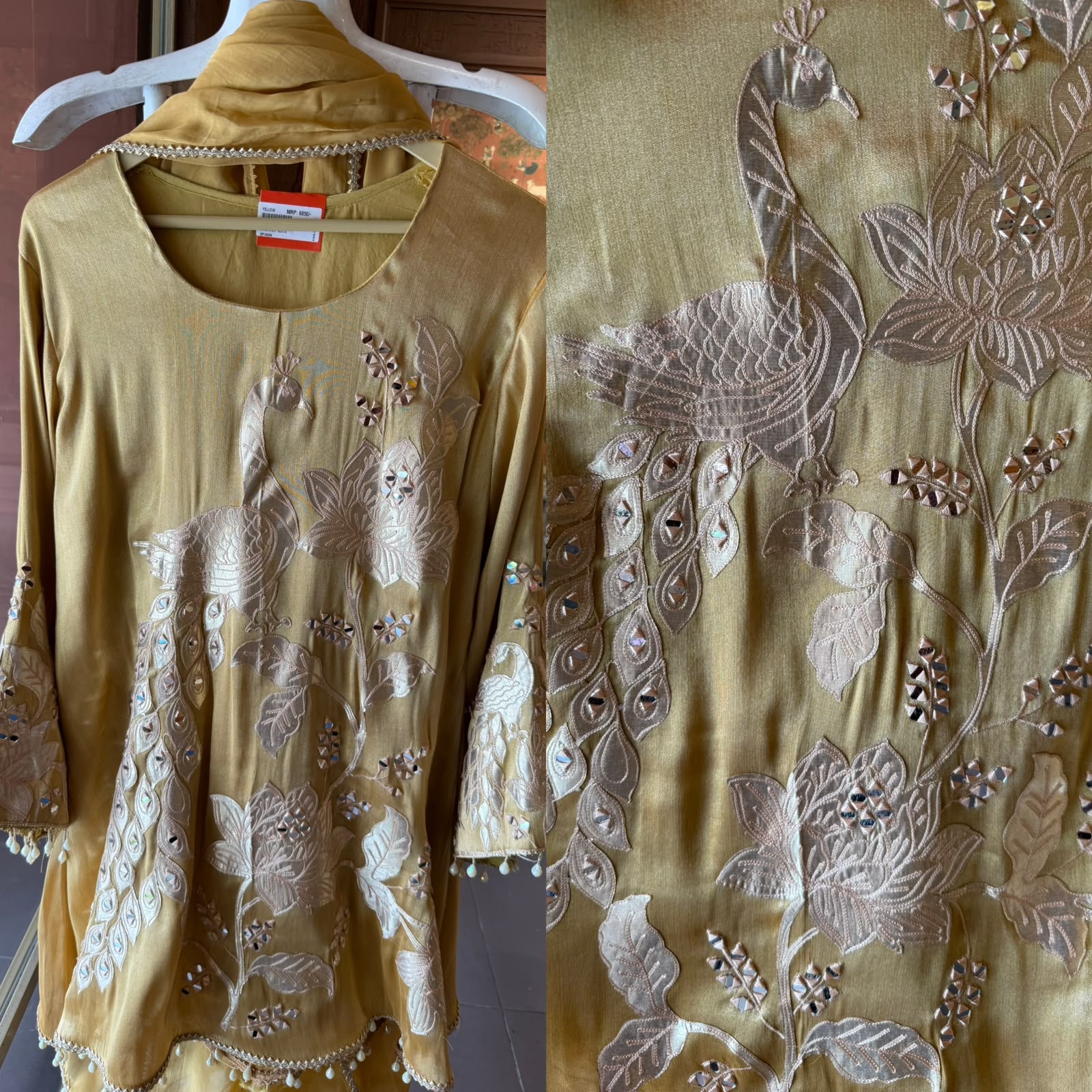 Peacock Embroidered Suit Set