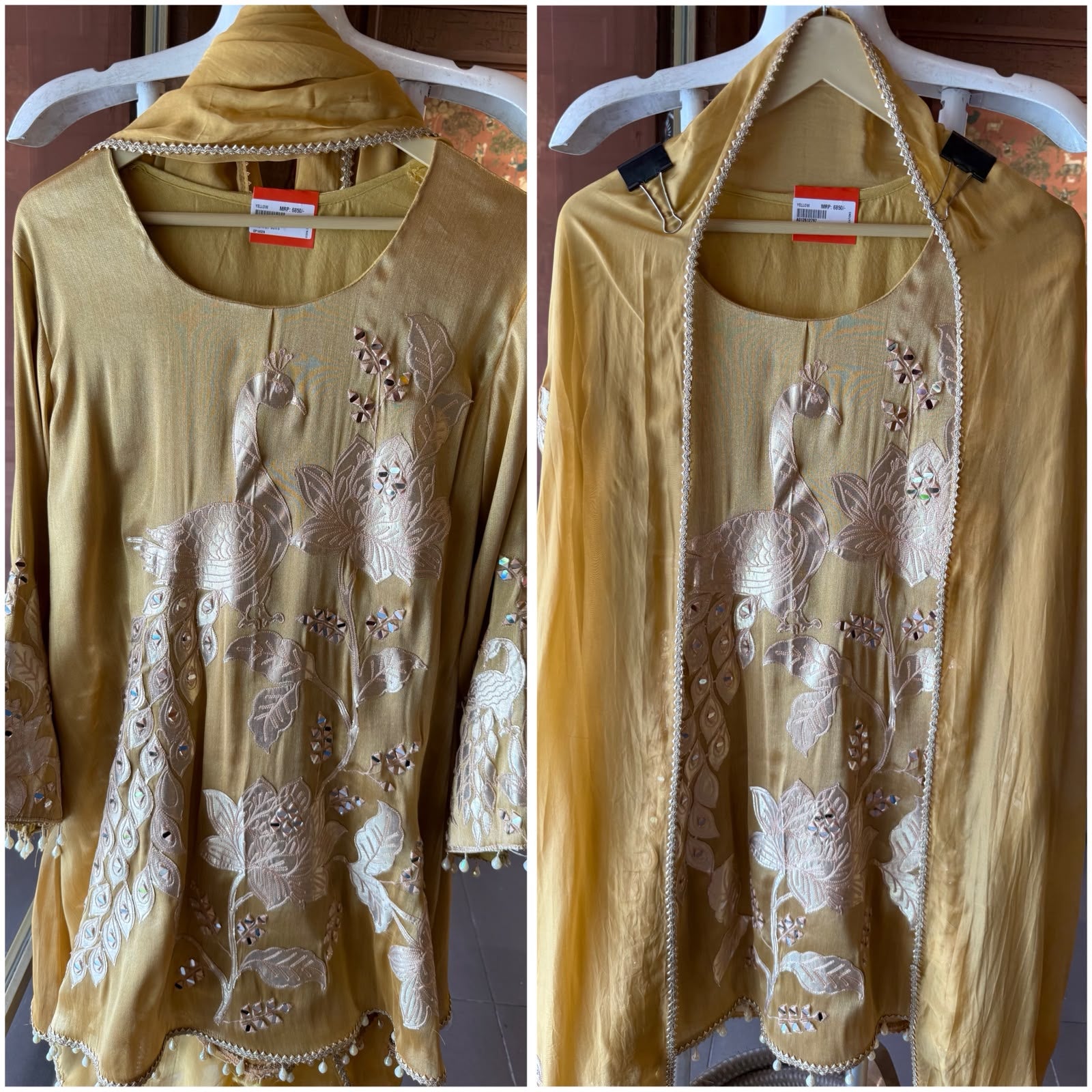 Peacock Embroidered Suit Set