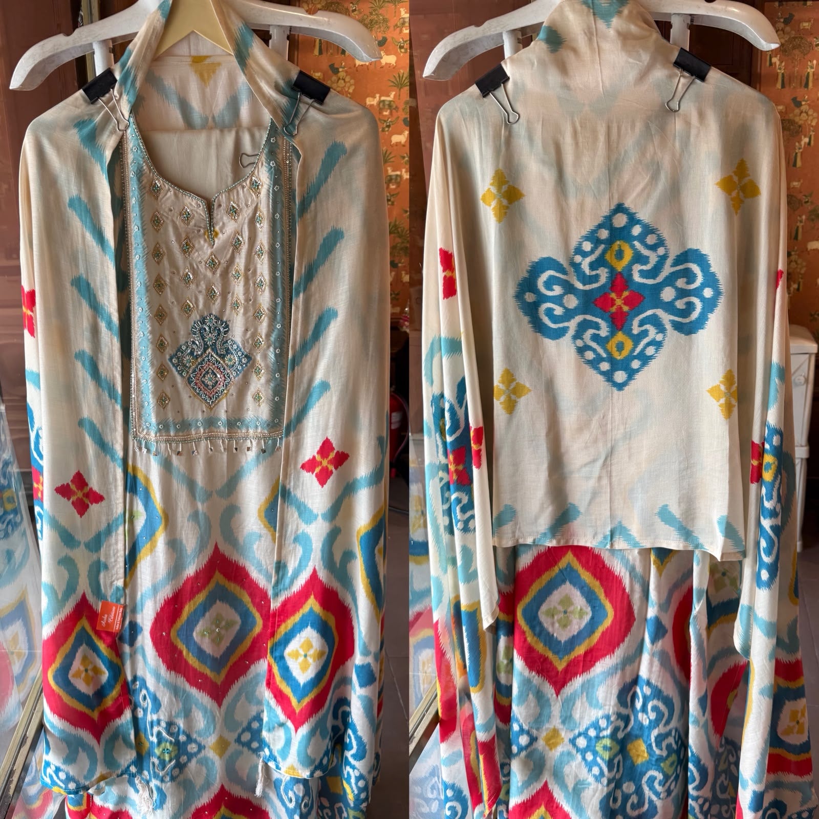 Printed Ikat Style Suit Set