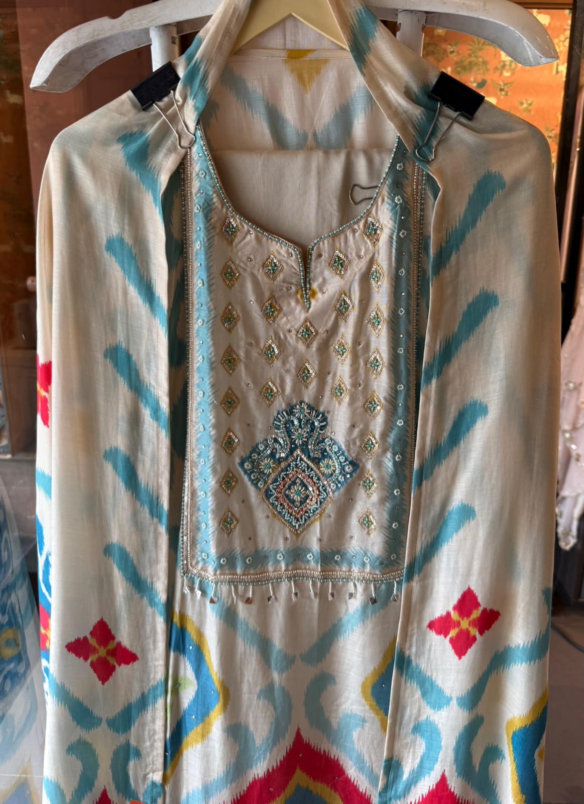 Printed Ikat Style Suit Set