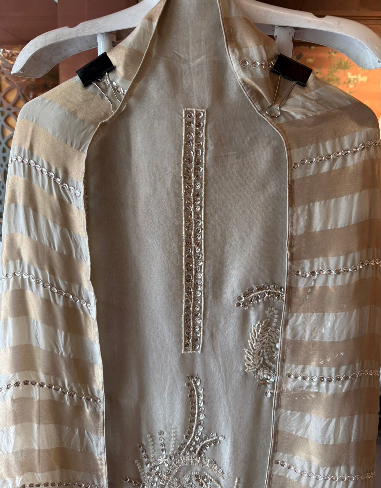Plain tissue Shirt in solid solo colour IVORY