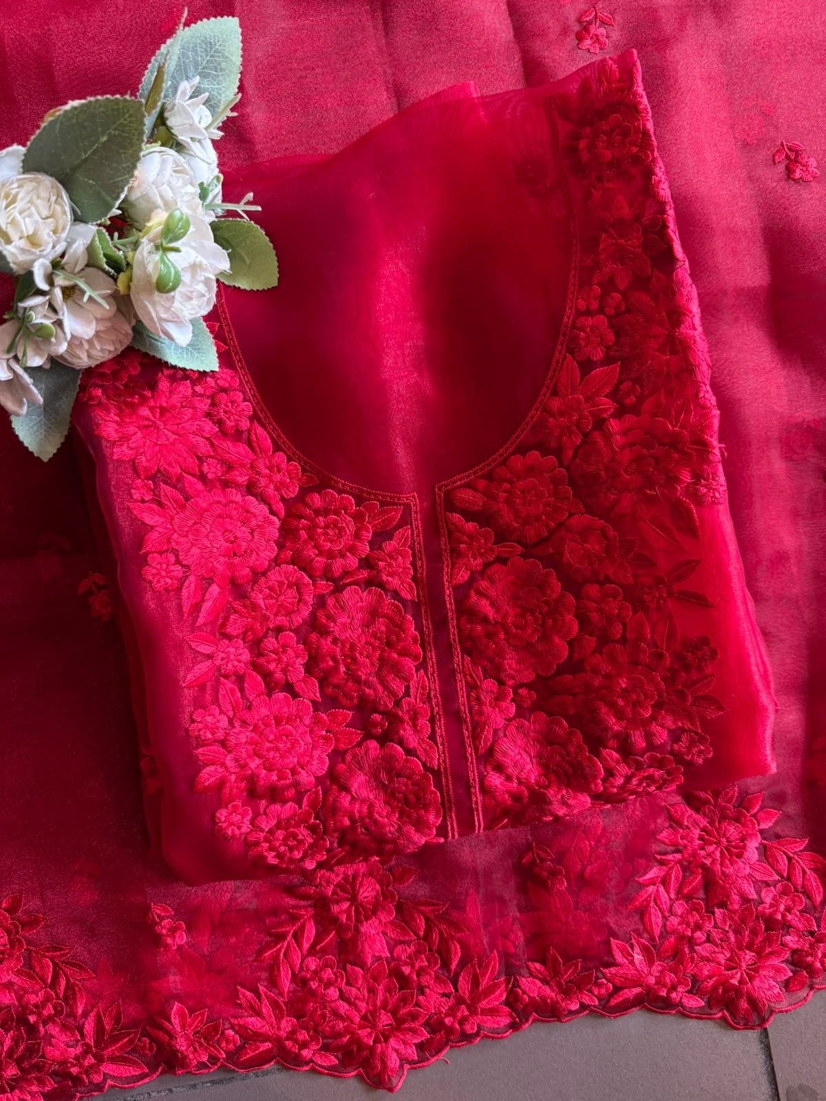 Floral thread Embroidered Suit Set