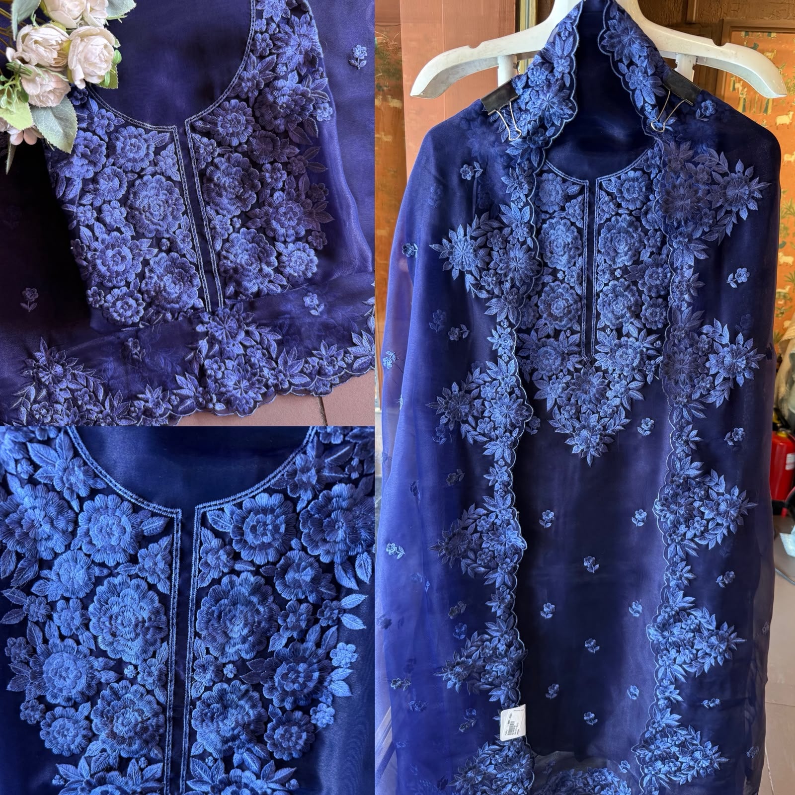 Floral thread Embroidered Suit Set