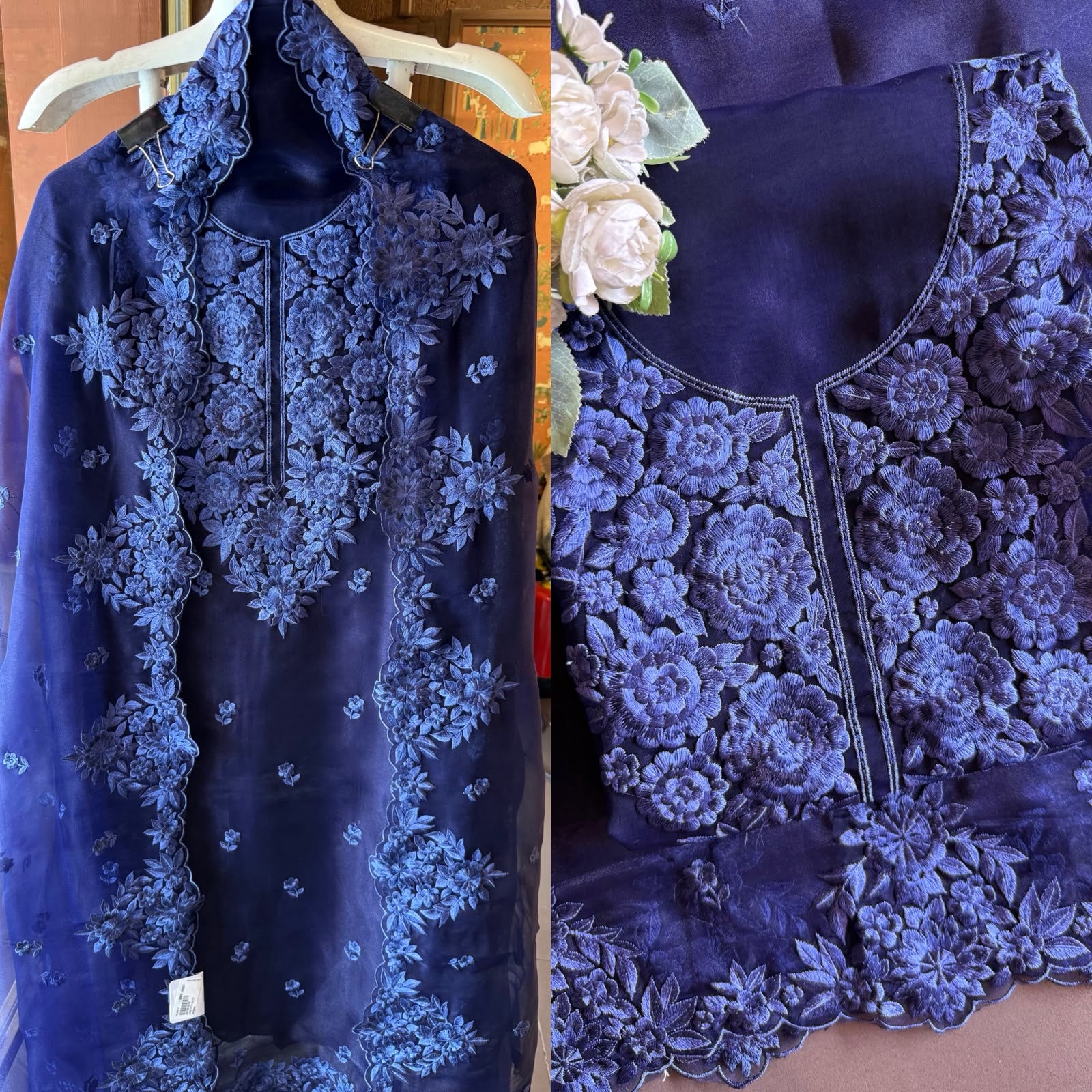 Floral thread Embroidered Suit Set