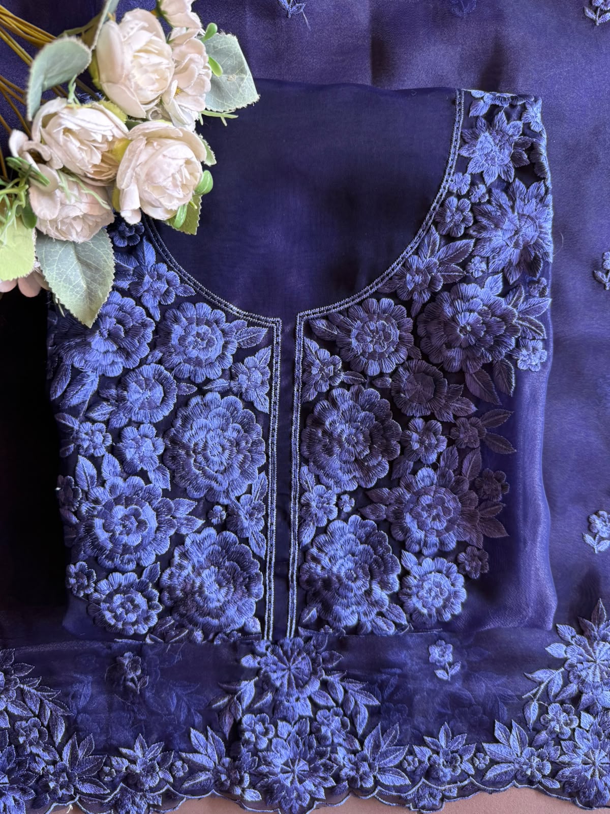 Floral thread Embroidered Suit Set