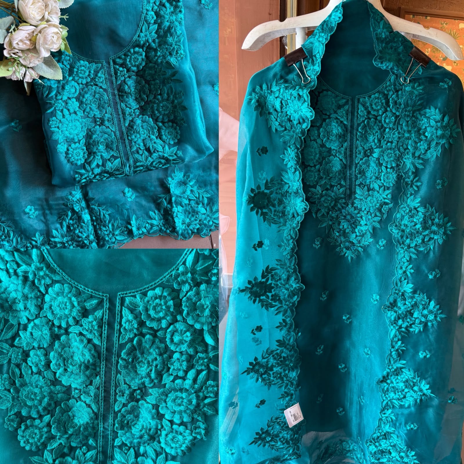 Floral thread Embroidered Suit Set