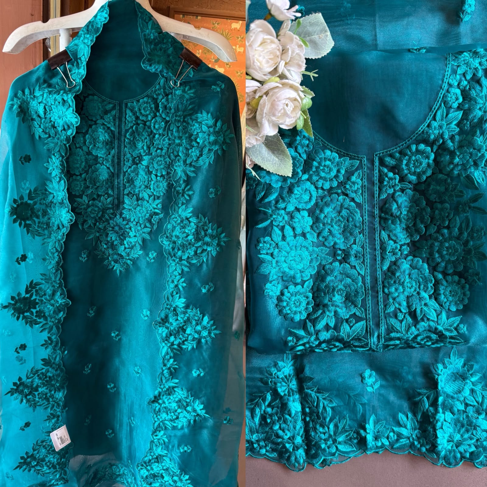 Floral thread Embroidered Suit Set