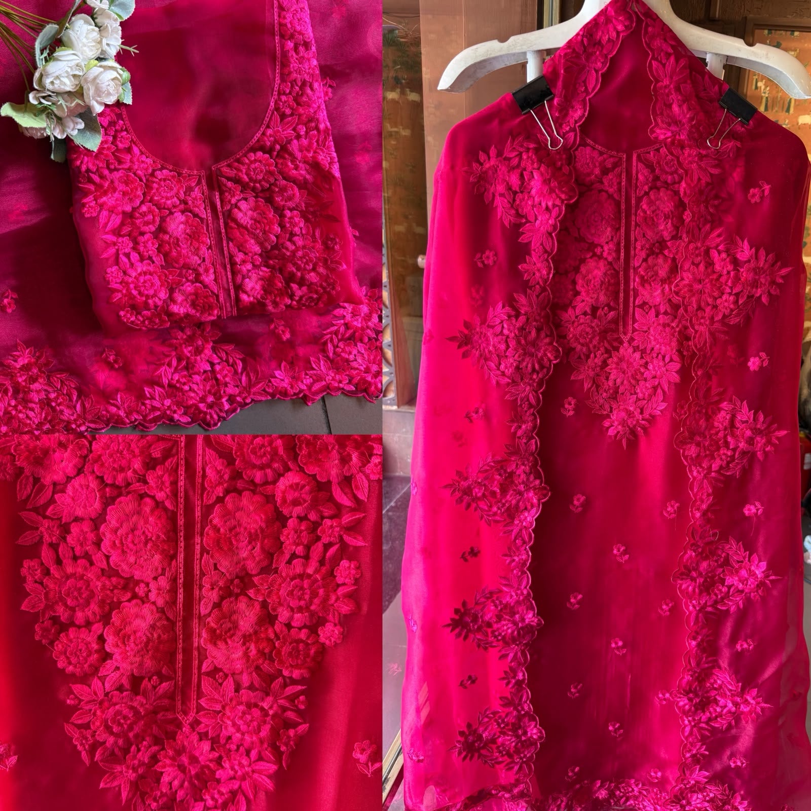 Floral thread Embroidered Suit Set