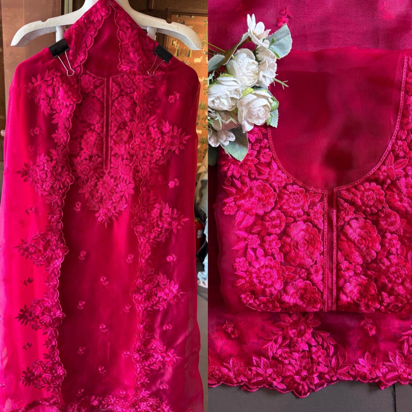 Floral thread Embroidered Suit Set