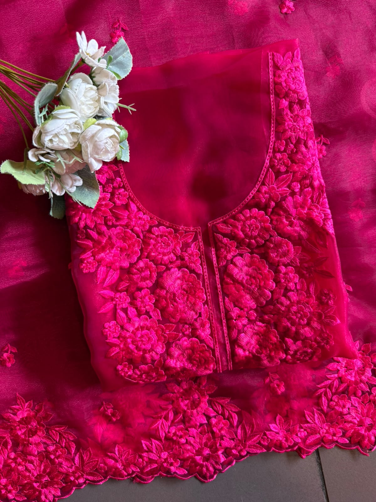 Floral thread Embroidered Suit Set