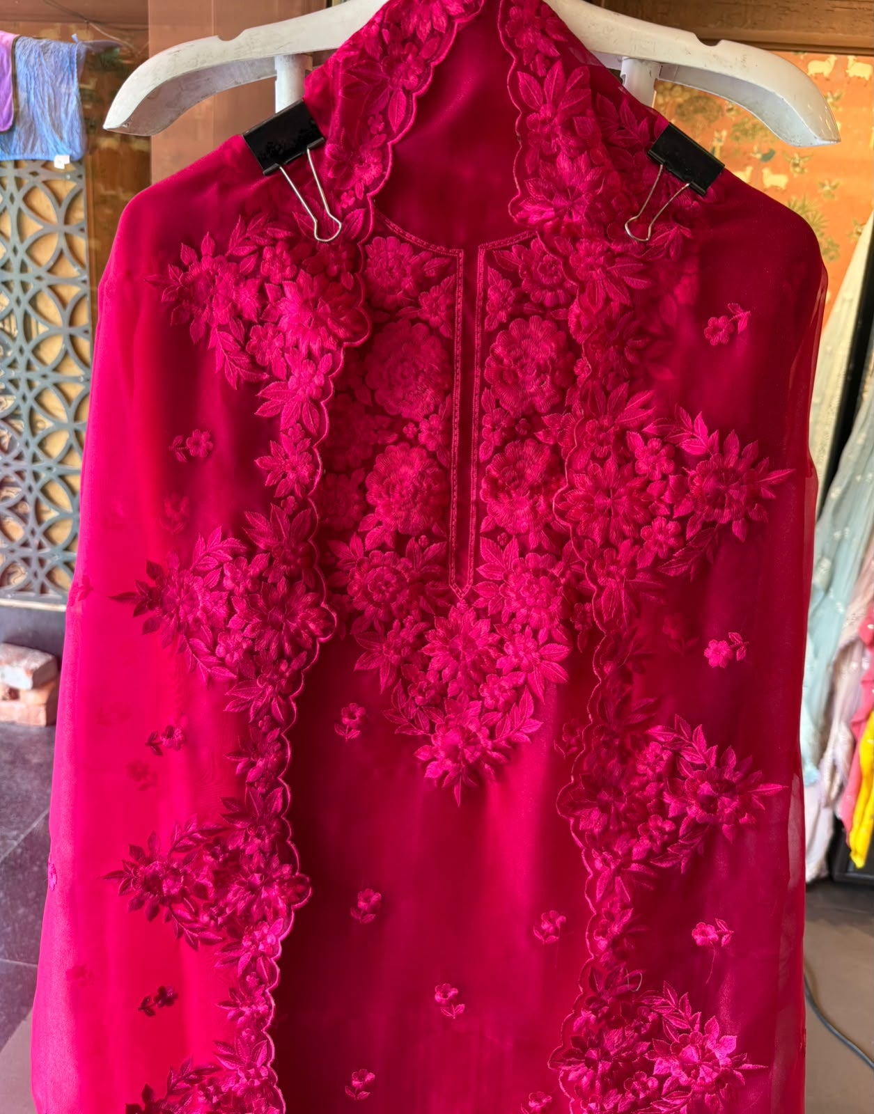 Floral thread Embroidered Suit Set