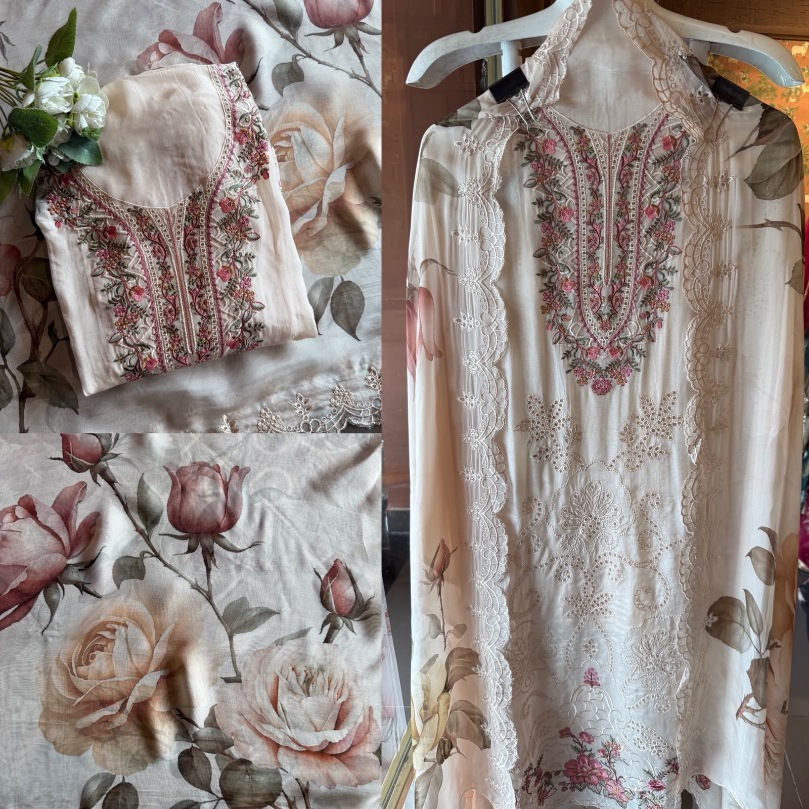 Soft organza Unstitched Shirt
