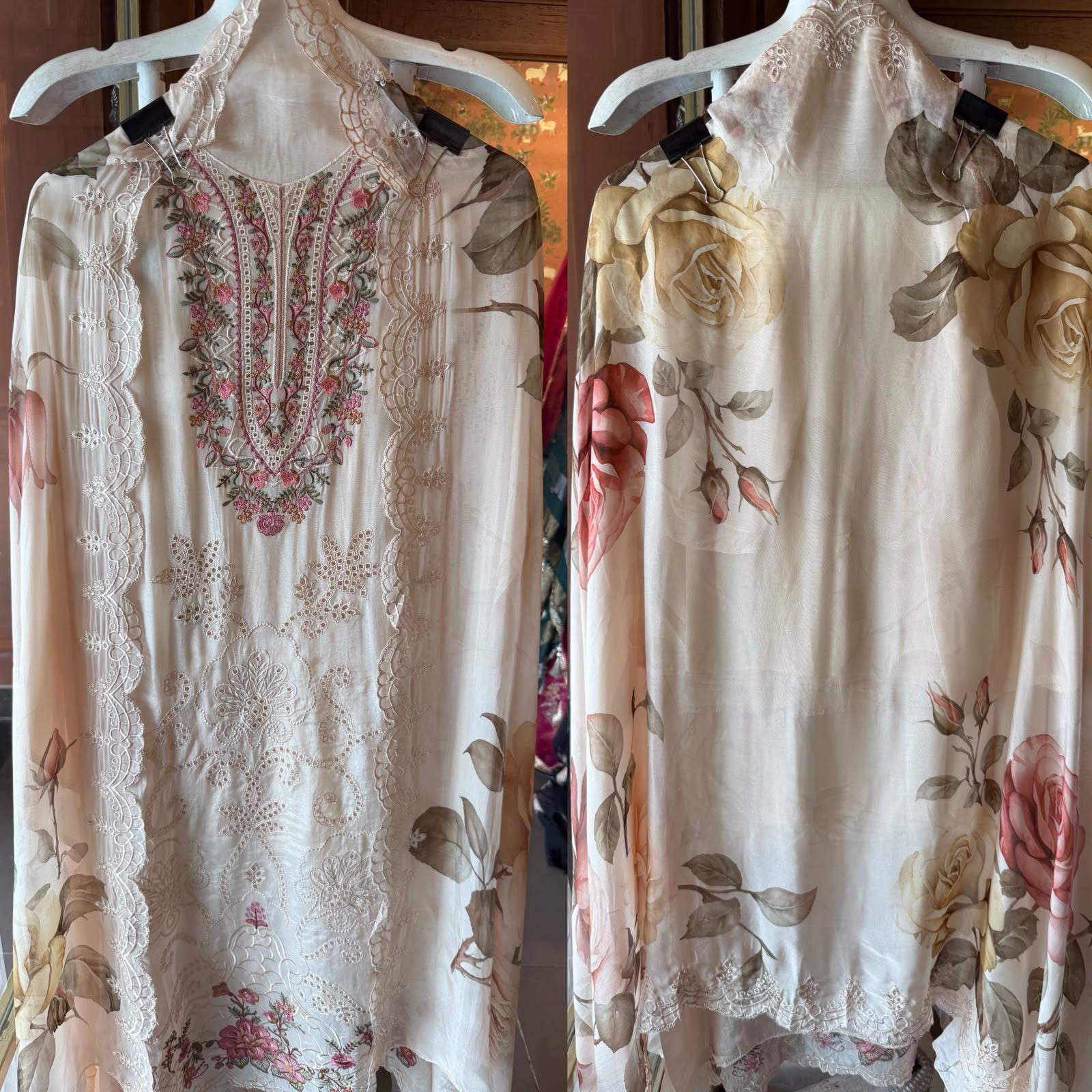Soft organza Unstitched Shirt