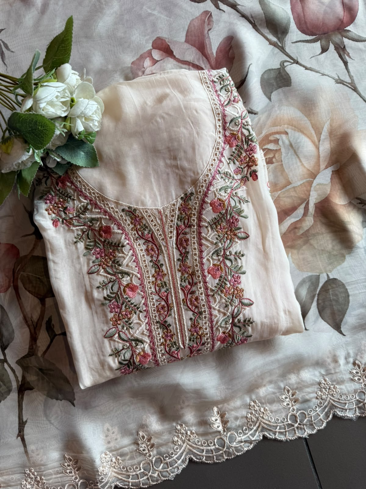Soft organza Unstitched Shirt