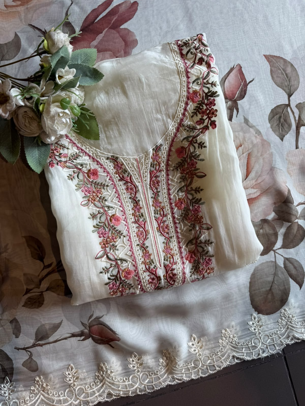 Soft organza Unstitched Shirt