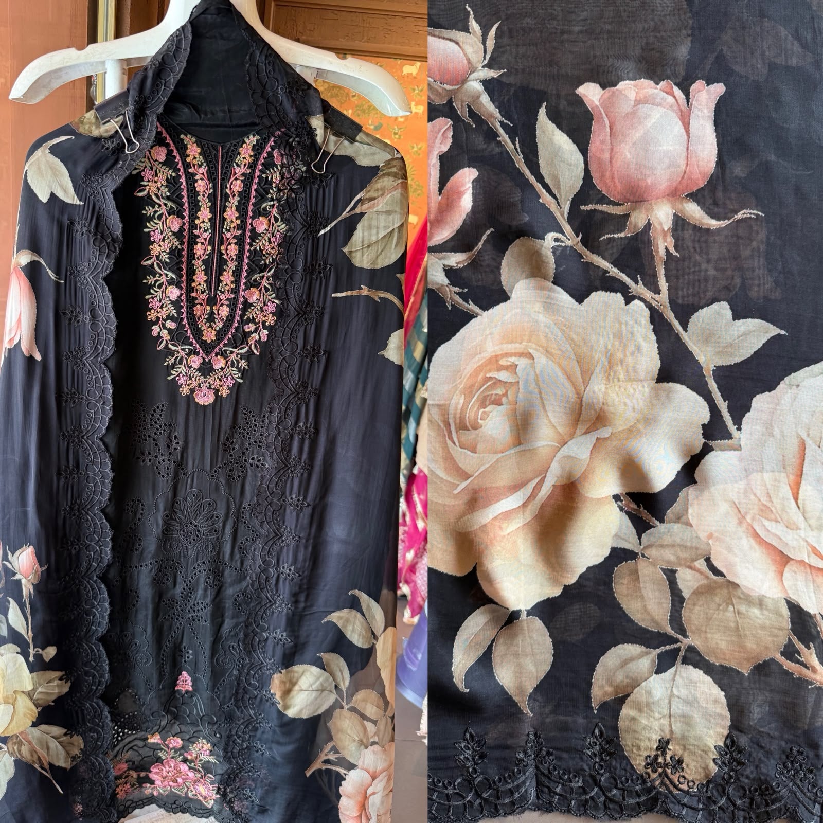 Soft organza Unstitched Shirt