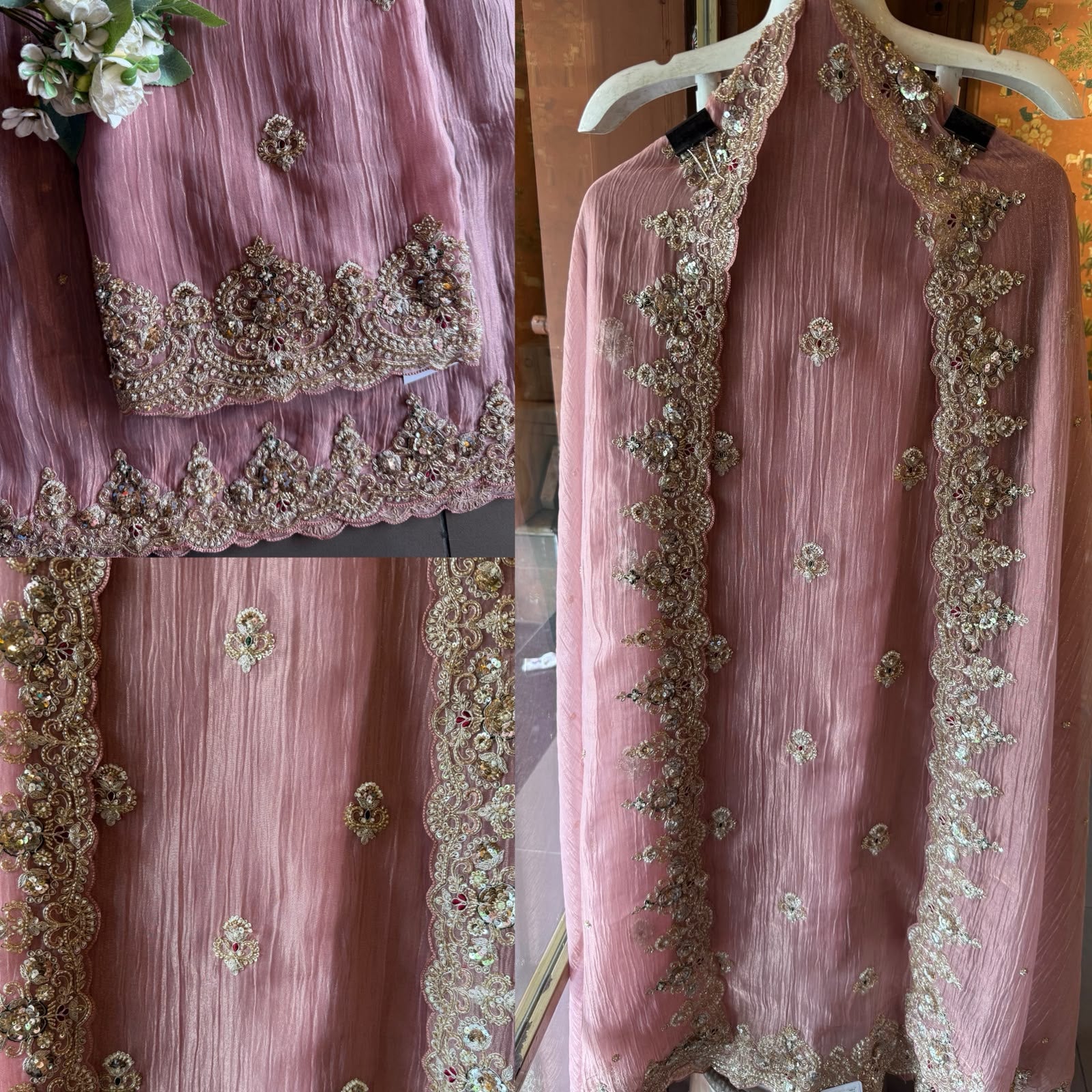 Hand embellished designer suit set