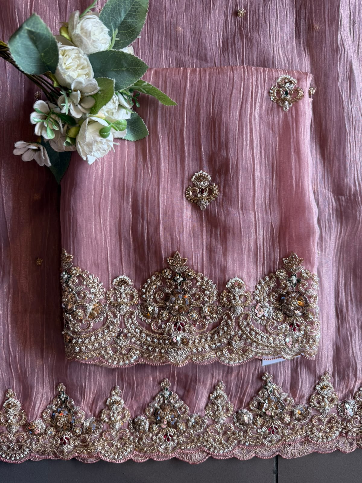 Hand embellished designer suit set