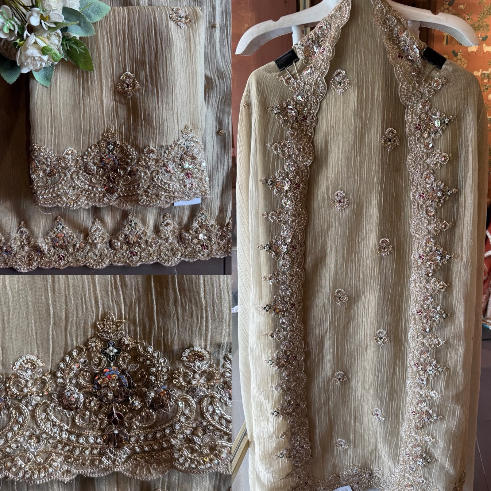 Hand embellished designer suit set