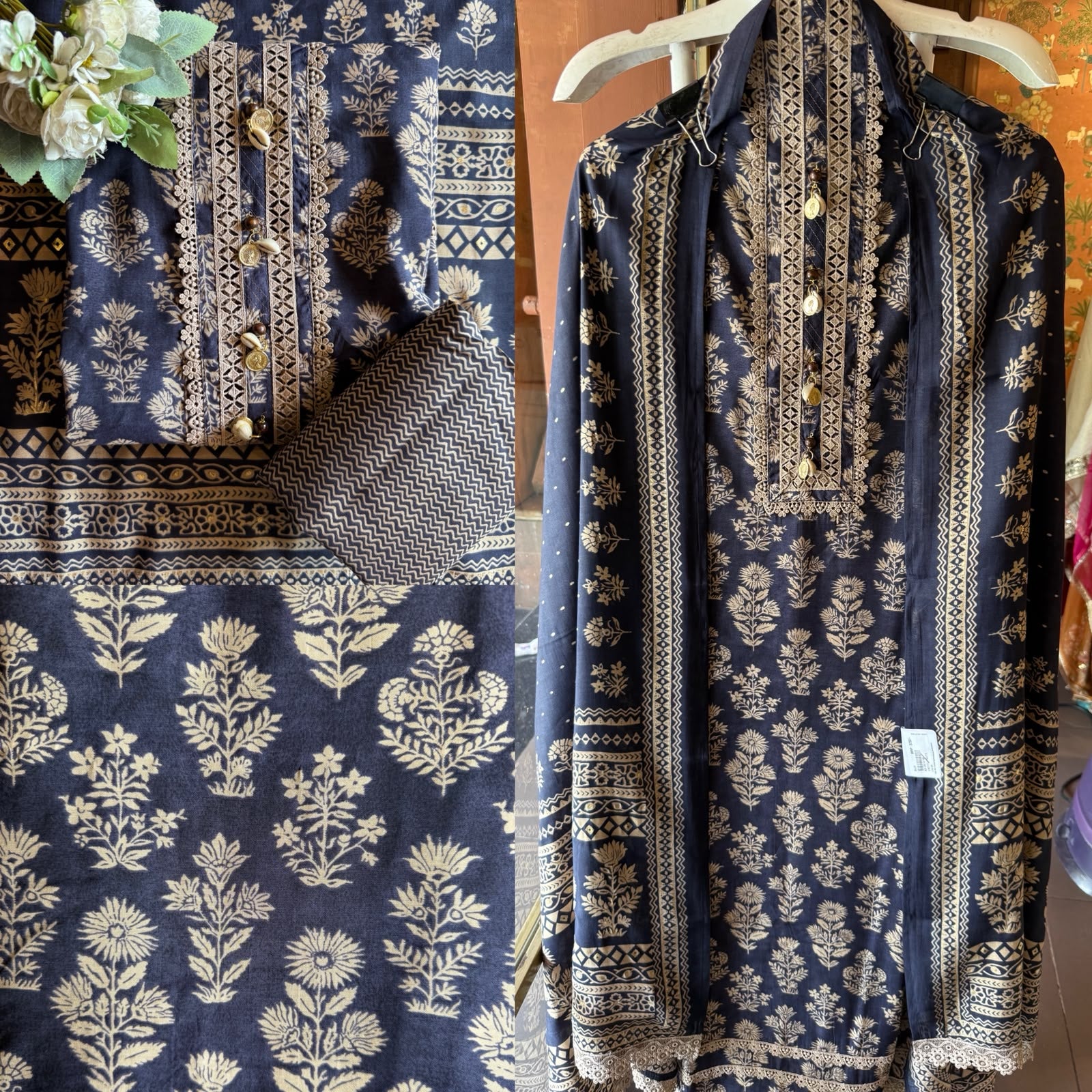Digital block Muslin Printed Cotton Suit Set