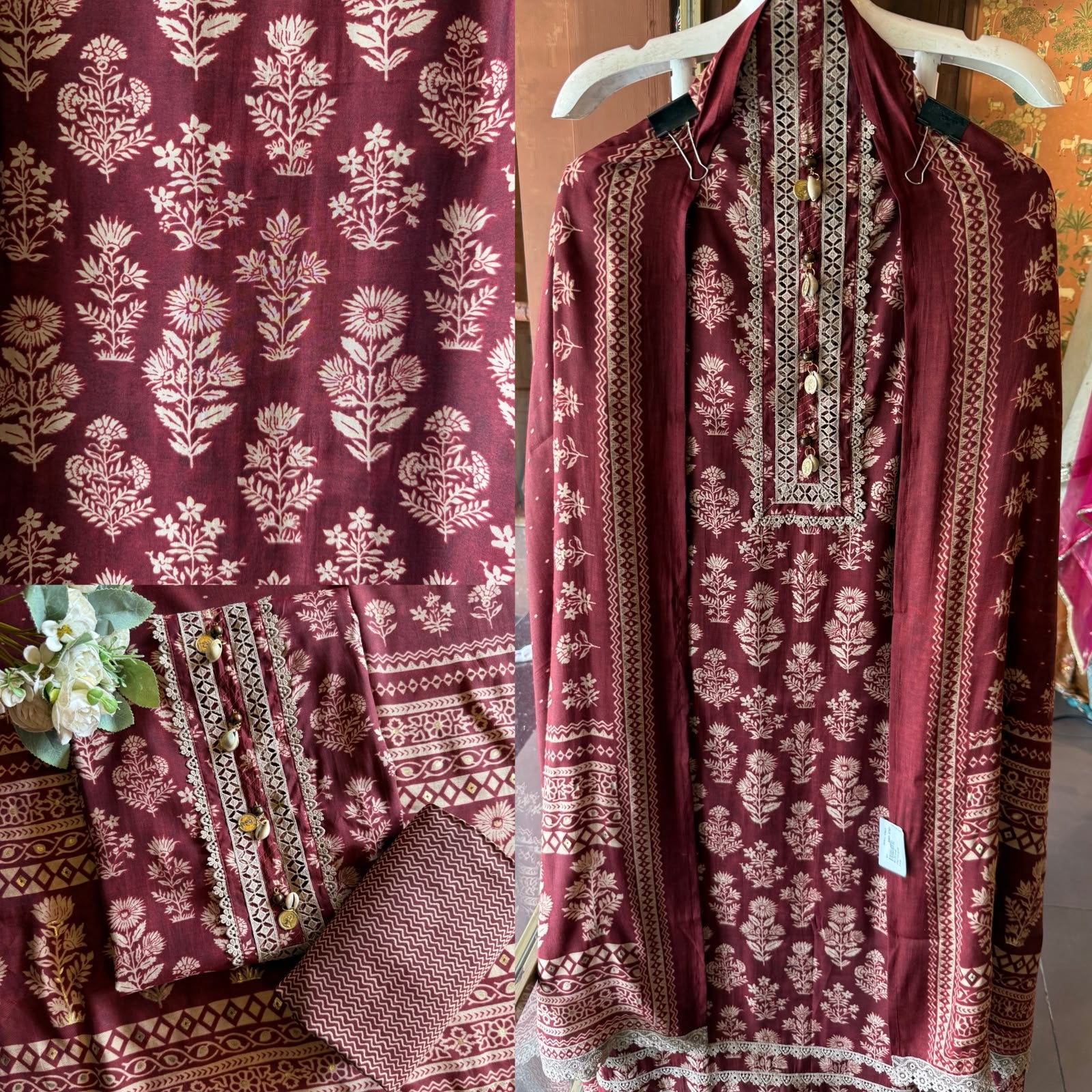 Digital block Muslin Printed Cotton Suit Set