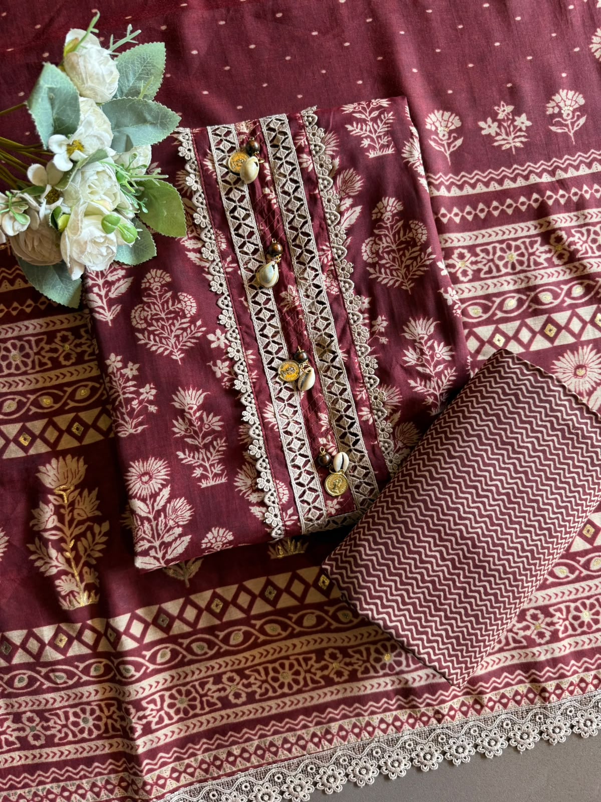 Digital block Muslin Printed Cotton Suit Set