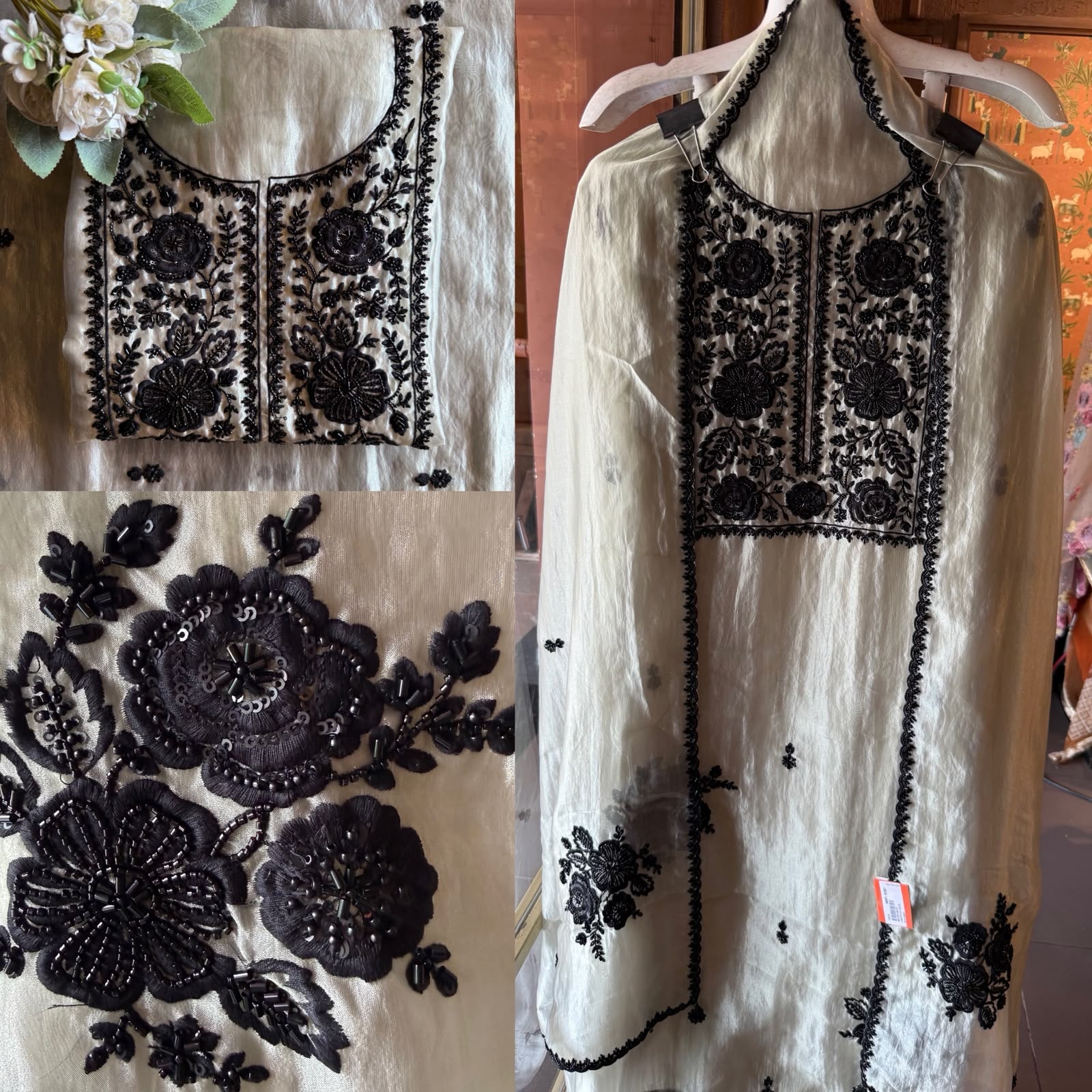 Bead embellished Embroidered Suit Set