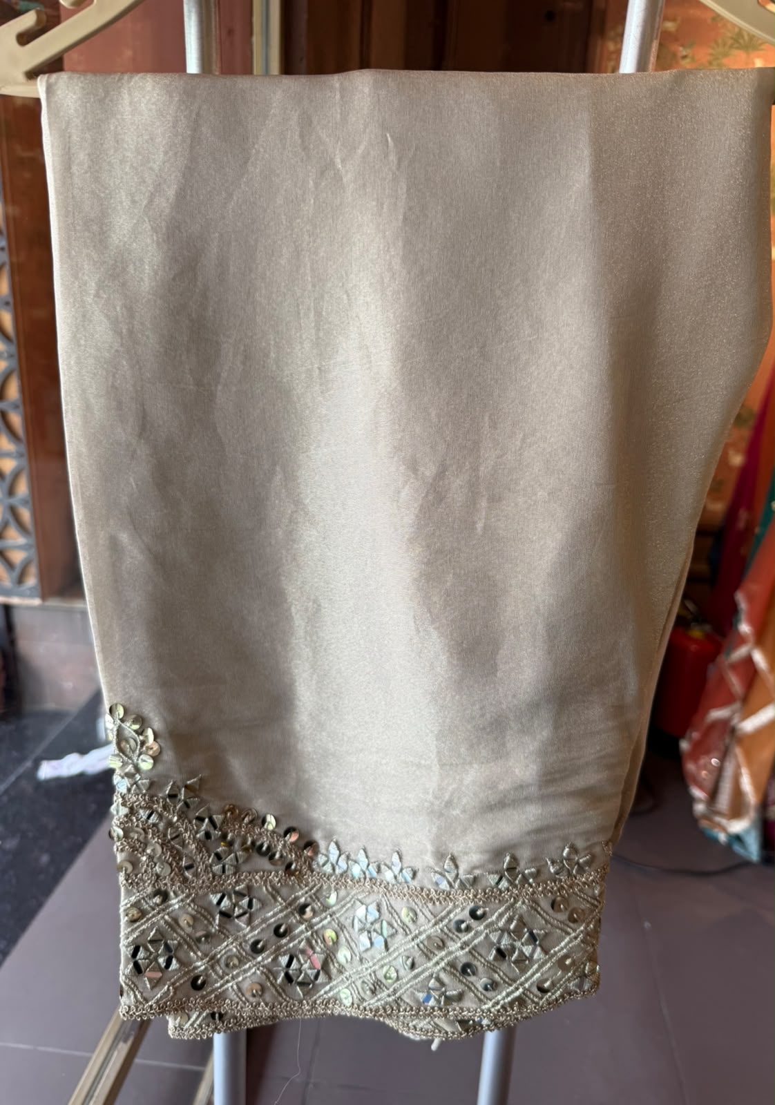 Ivory Mirror sequins Work Suit Set