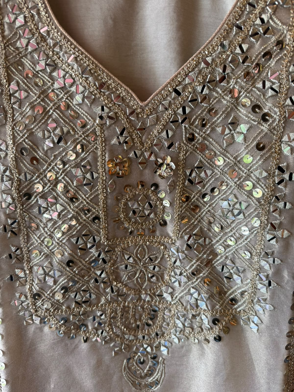 Ivory Mirror sequins Work Suit Set