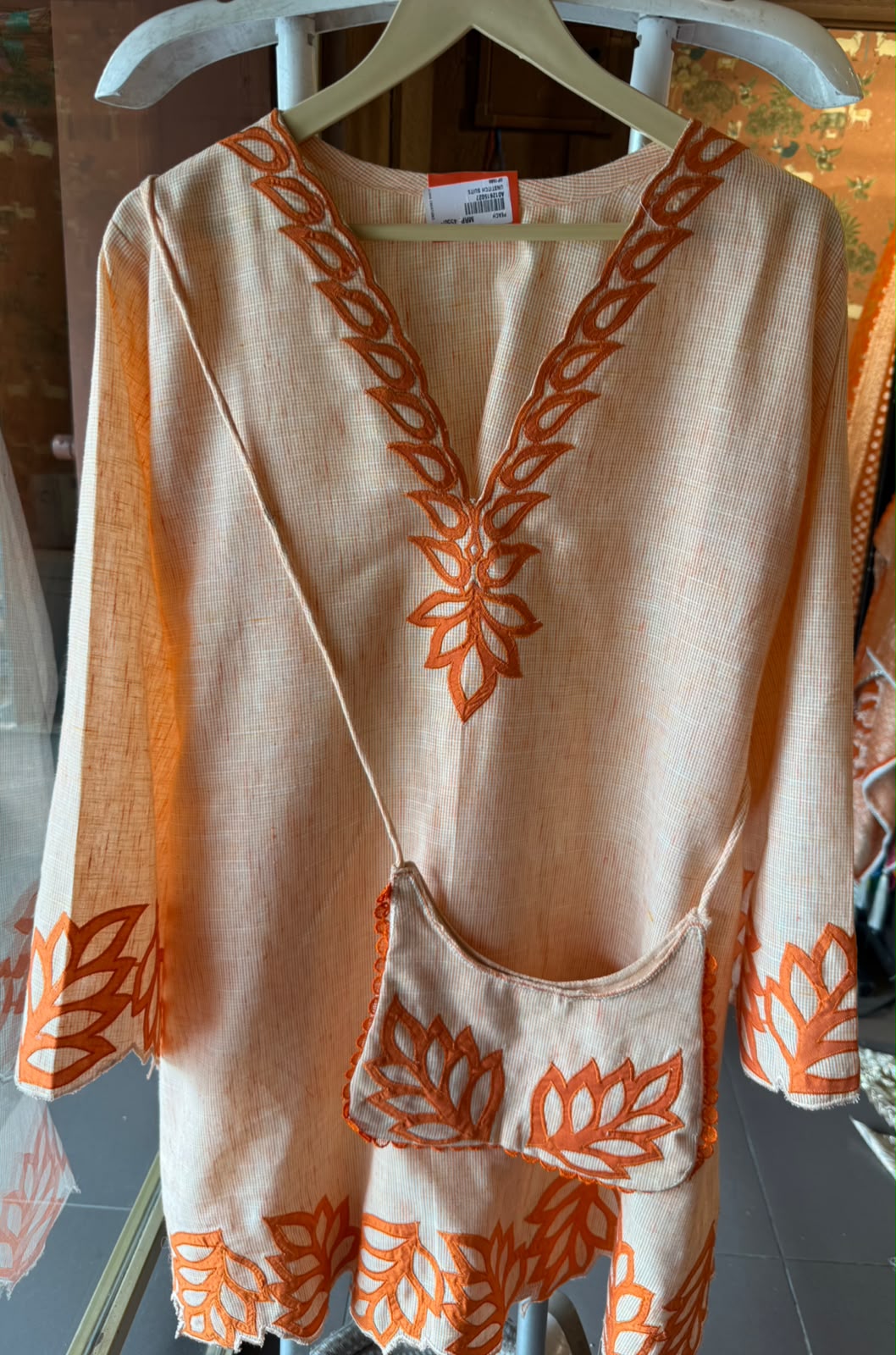 Two-piece co-ord set with matching sling bag