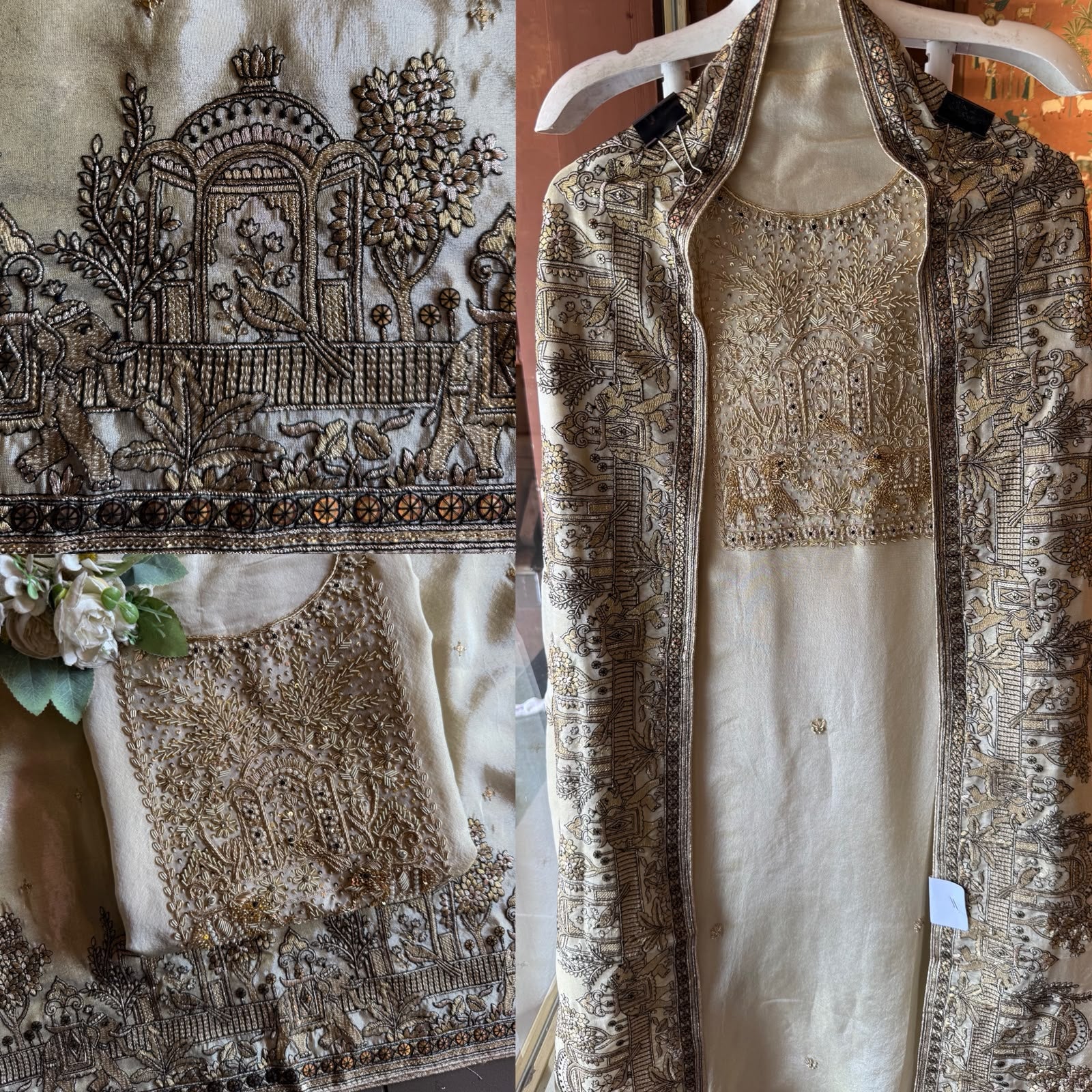 Ivory Heritage Hand-Embroidered Suit Set