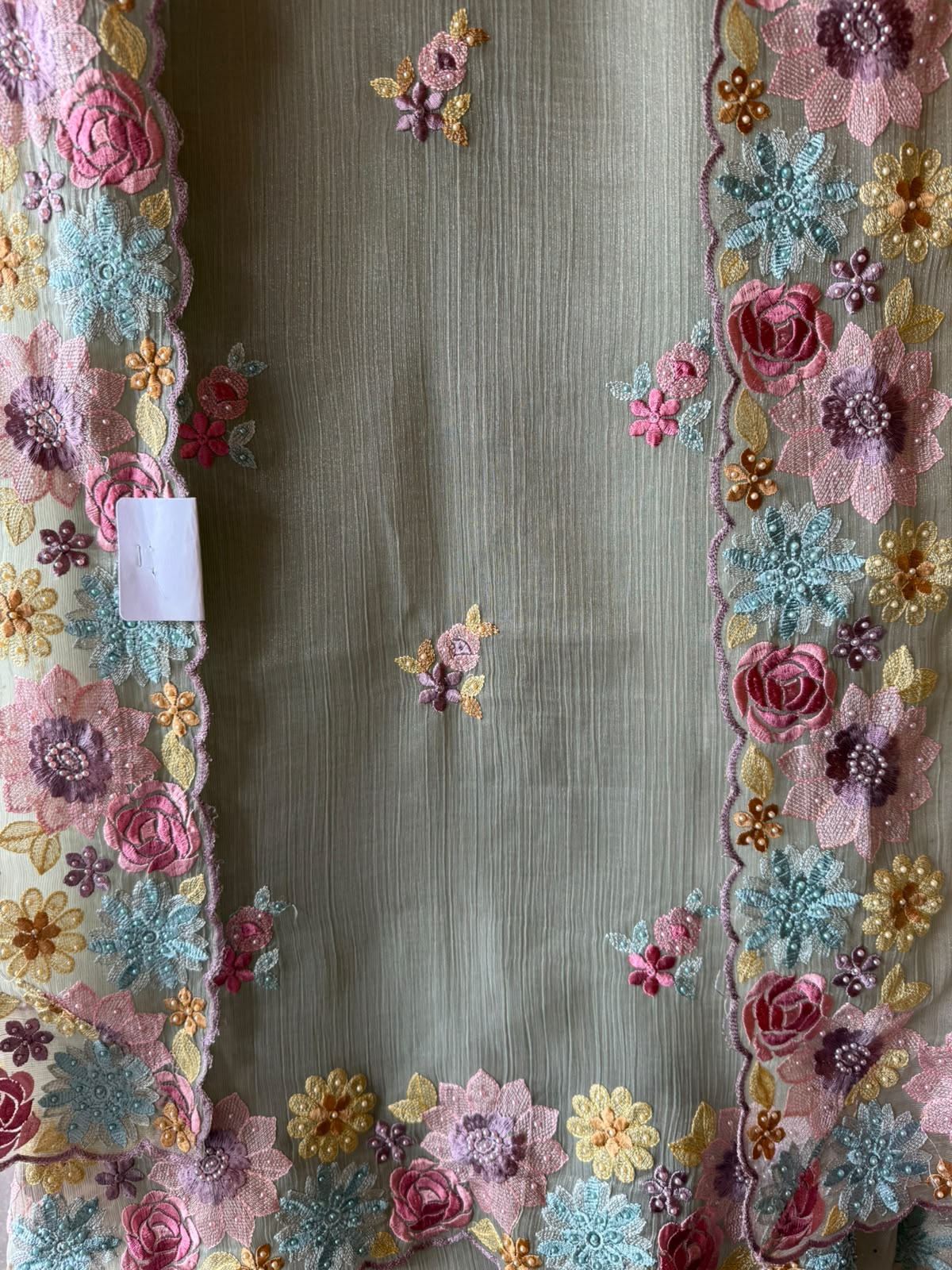 Multi coloured Floral Embroidered Suit Set