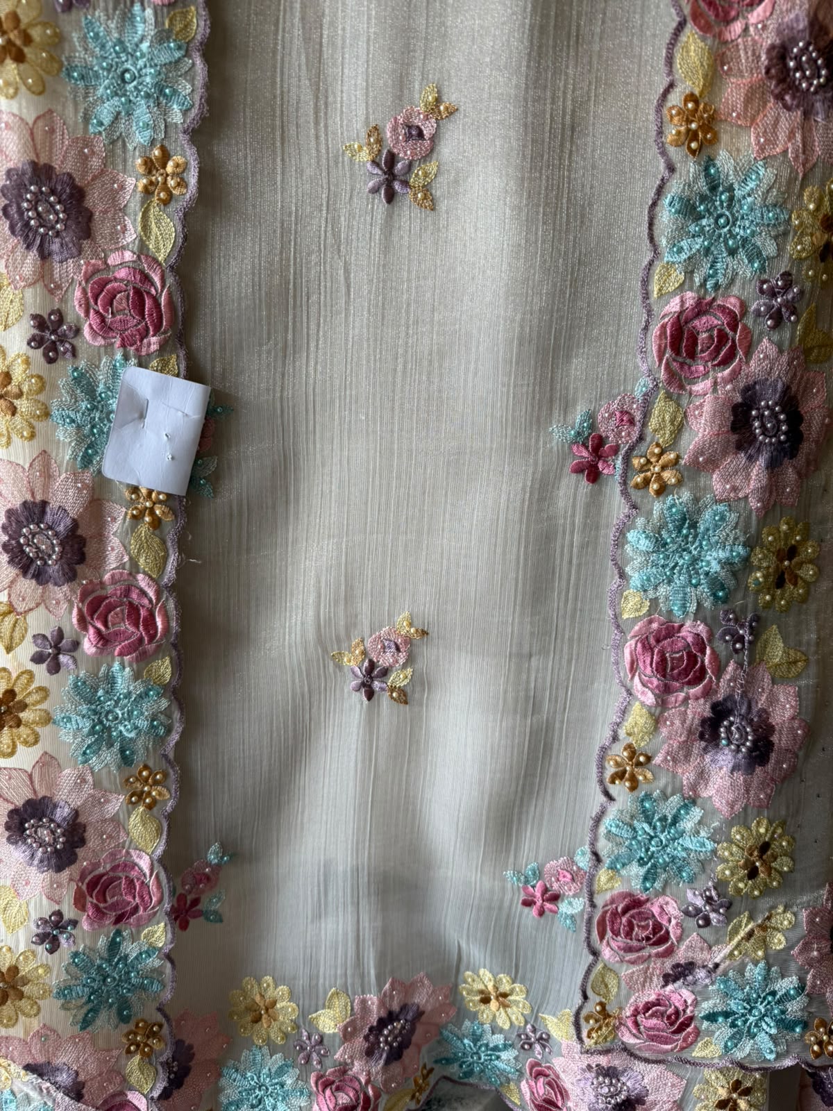 Multi coloured Floral Embroidered Suit Set