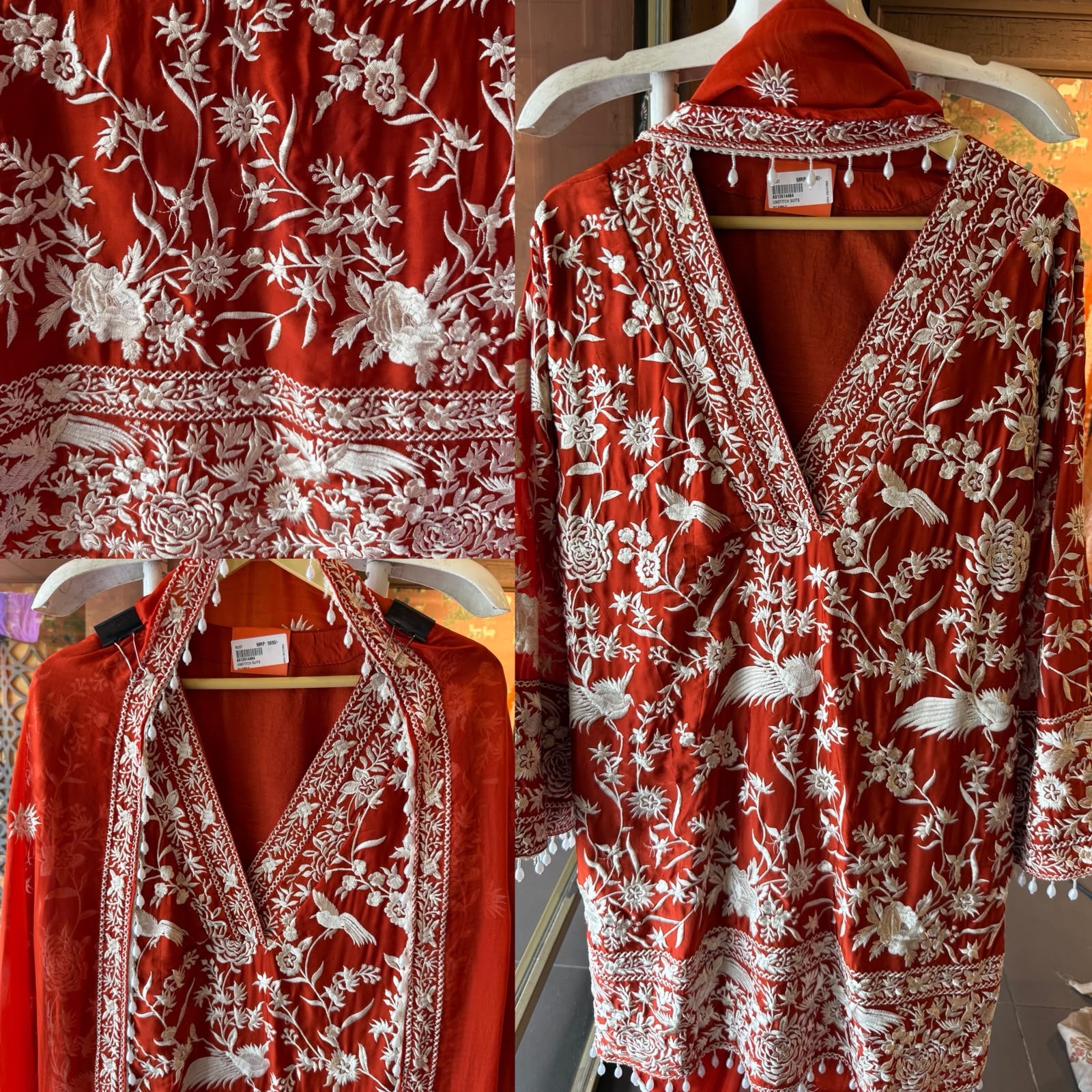 Premium soft Organza Satin unstitched suit