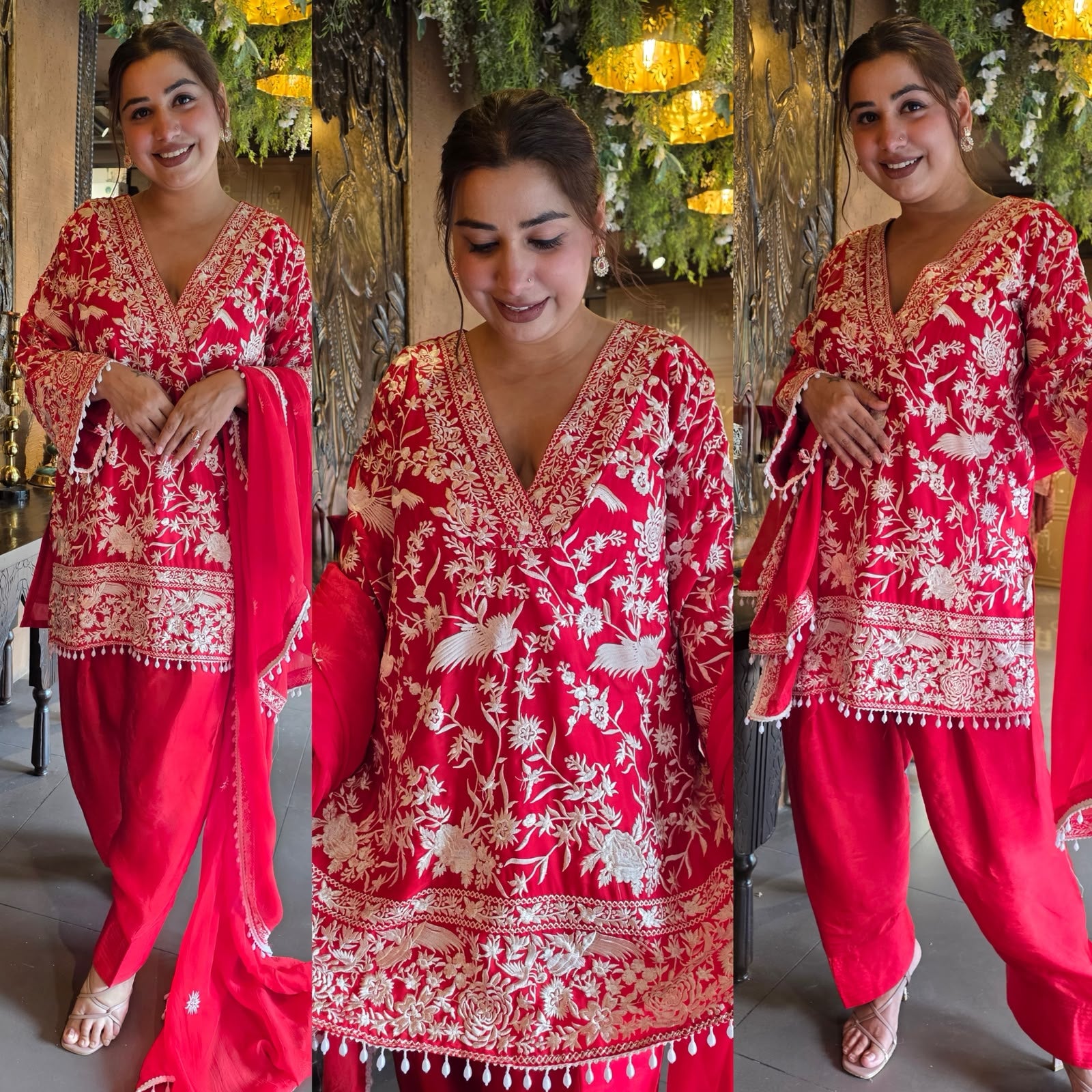 Premium soft Organza Satin unstitched suit